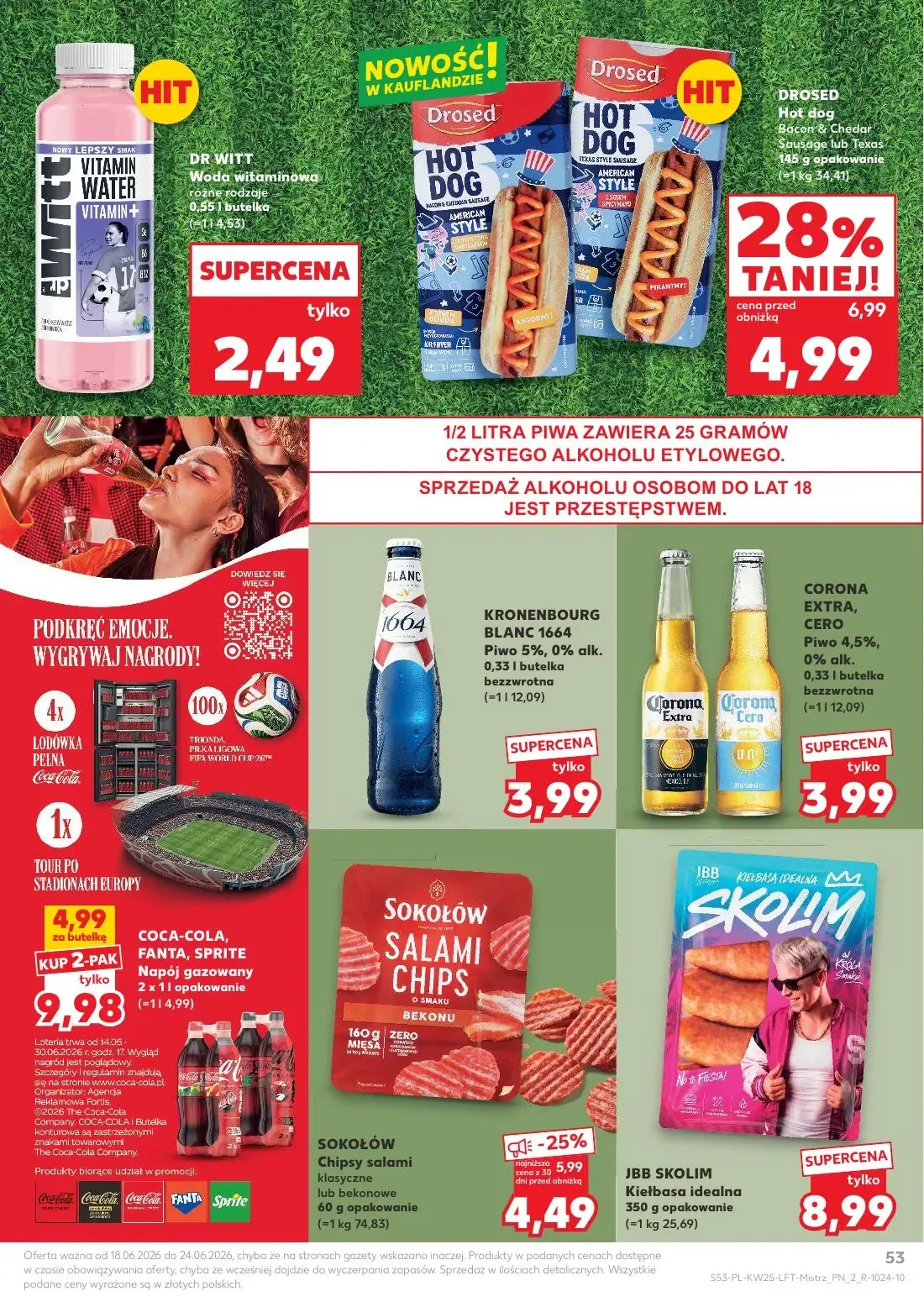 Kaufland gazetka, strona 53 z 70 — COCA-COLA, FANTA, SPRITE Napój gazowany, DROSED Hot dog Bacon & Chedar Sausage lub Texas,…