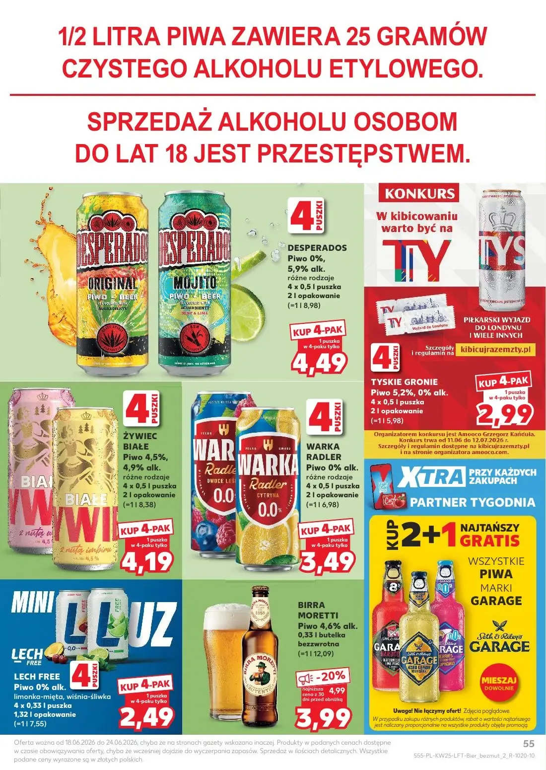 Kaufland gazetka, strona 55 z 70 — BIRRA MORETTI Piwo 4,6% alk., DESPERADOS Original, DESPERADOS Mojito