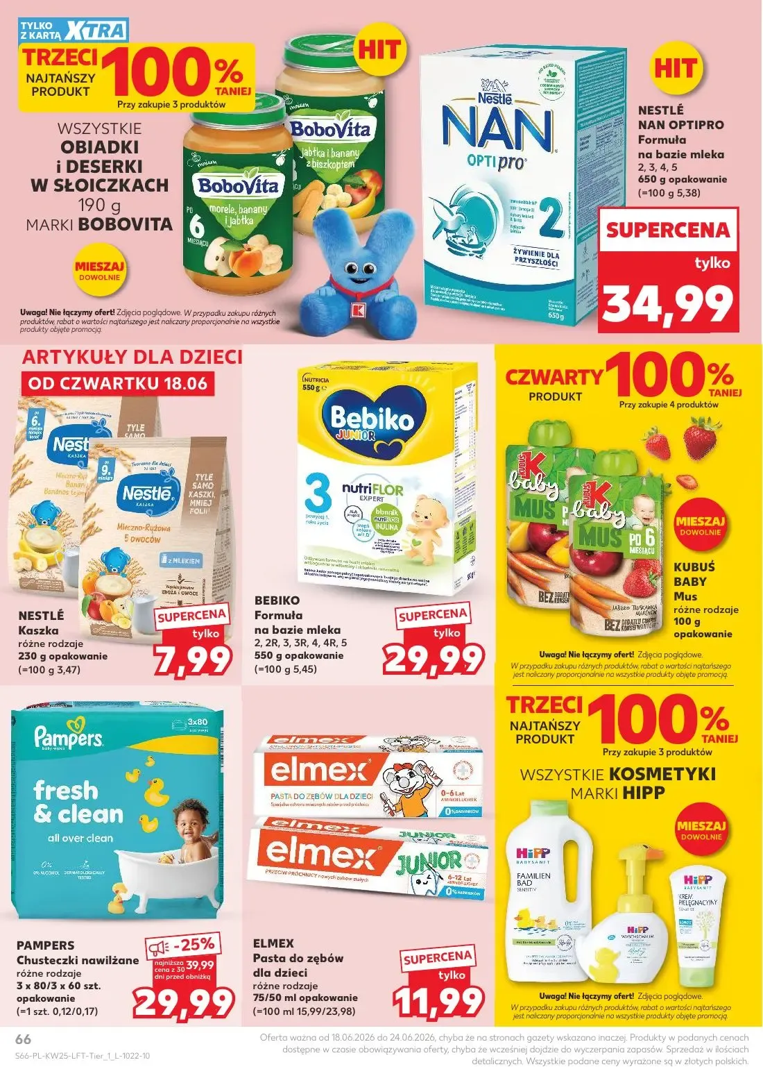 Kaufland gazetka, strona 66 z 70 — Pampers Chusteczki nawilżane, NAN OPTIPRO Formuła na bazie mleka, Nestlé Kaszka