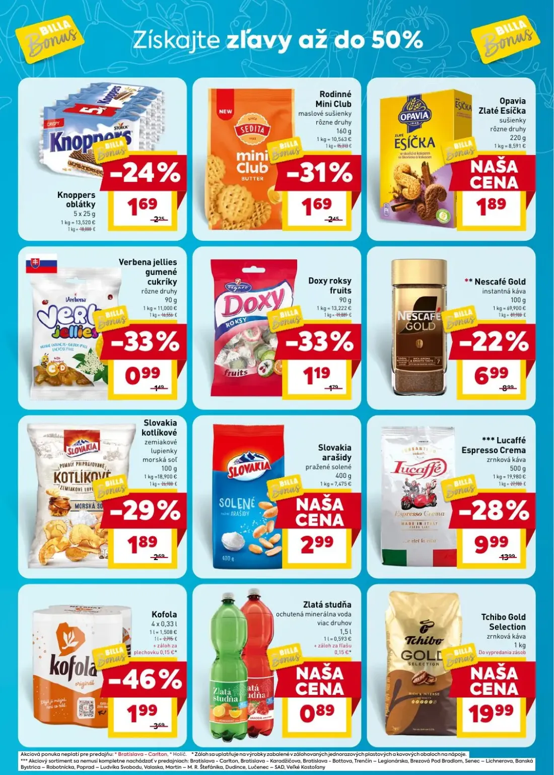 Billa leták, strana 5 z 7 — Lucaffé Espresso Crema zrnková káva, Nescafé Gold instantná káva, Kofola