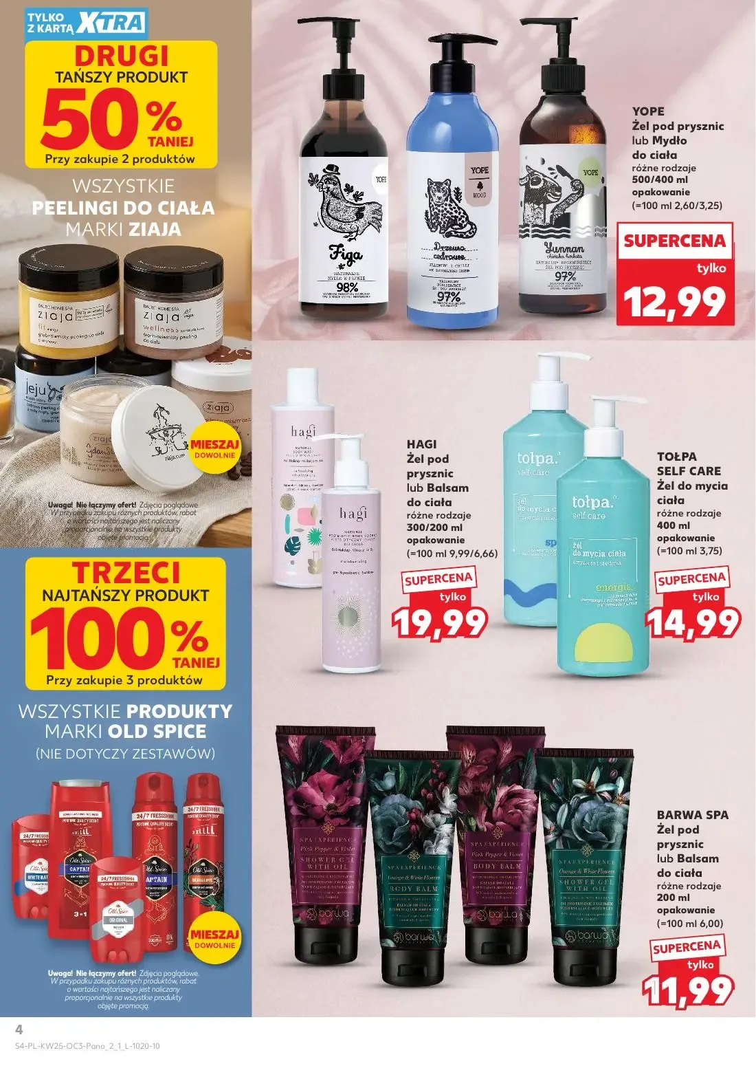 Kaufland gazetka, strona 4 z 20 — YOPE Żel pod prysznic lub Mydło do ciała, HAGI Żel pod prysznic lub Balsam do ciała, TOŁPA…