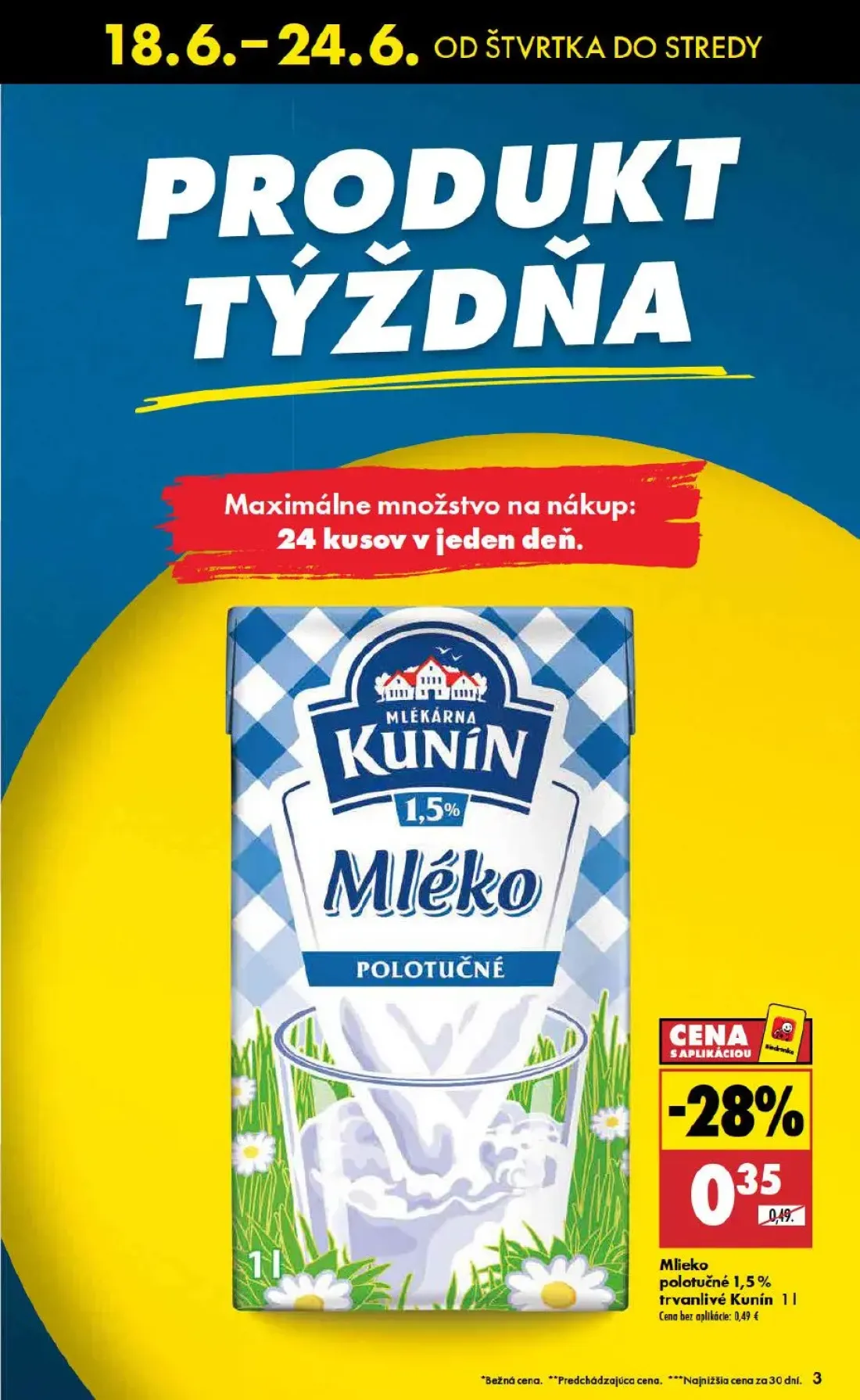 Biedronka leták, strana 3 z 48 — Mlieko polotučné 1,5% trvanlivé Kunín