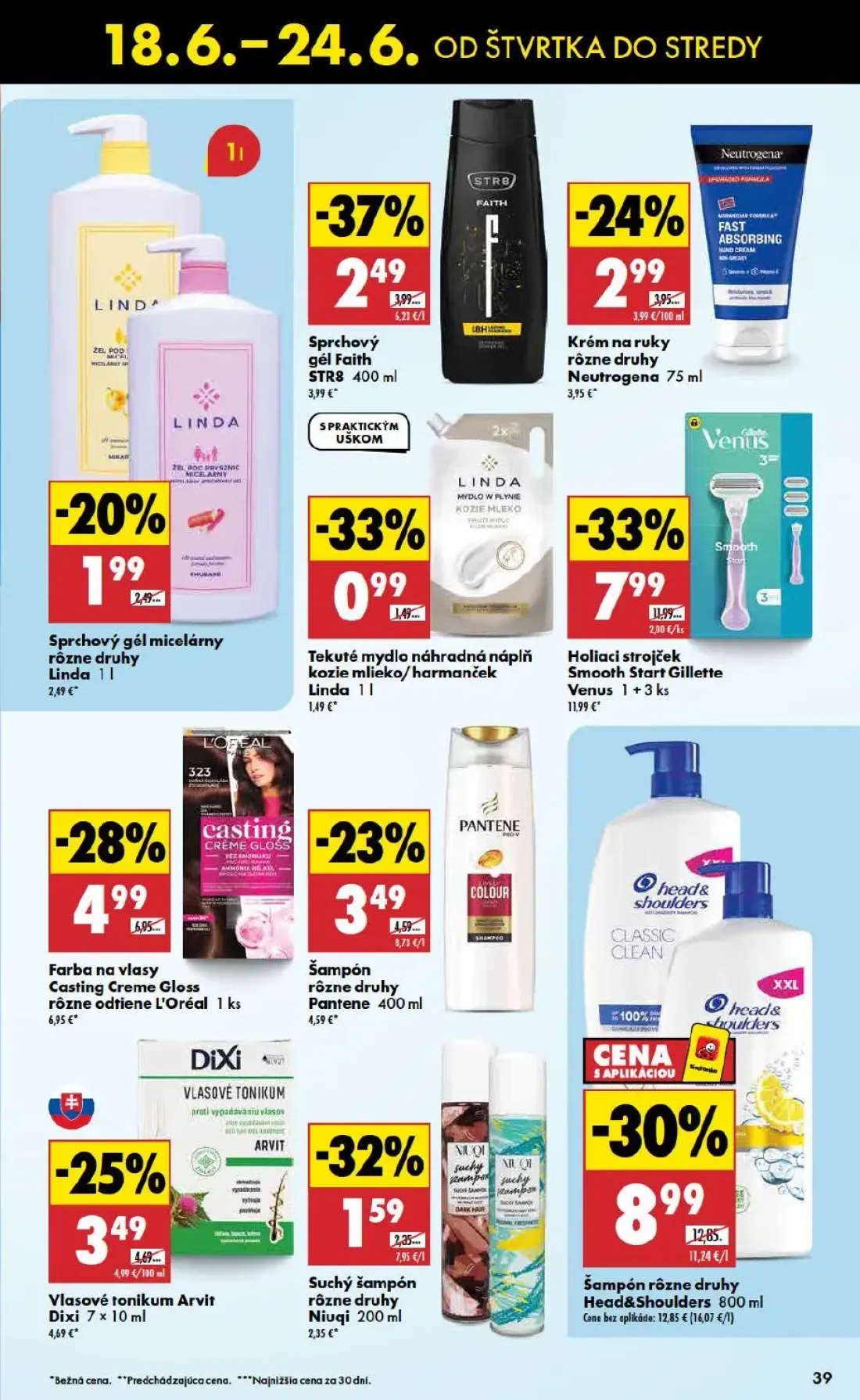 Biedronka leták, strana 39 z 48 — Holiaci strojček Smooth Start Gillette Venus, Šampón rôzne druhy Head&Shoulders, Farba na …