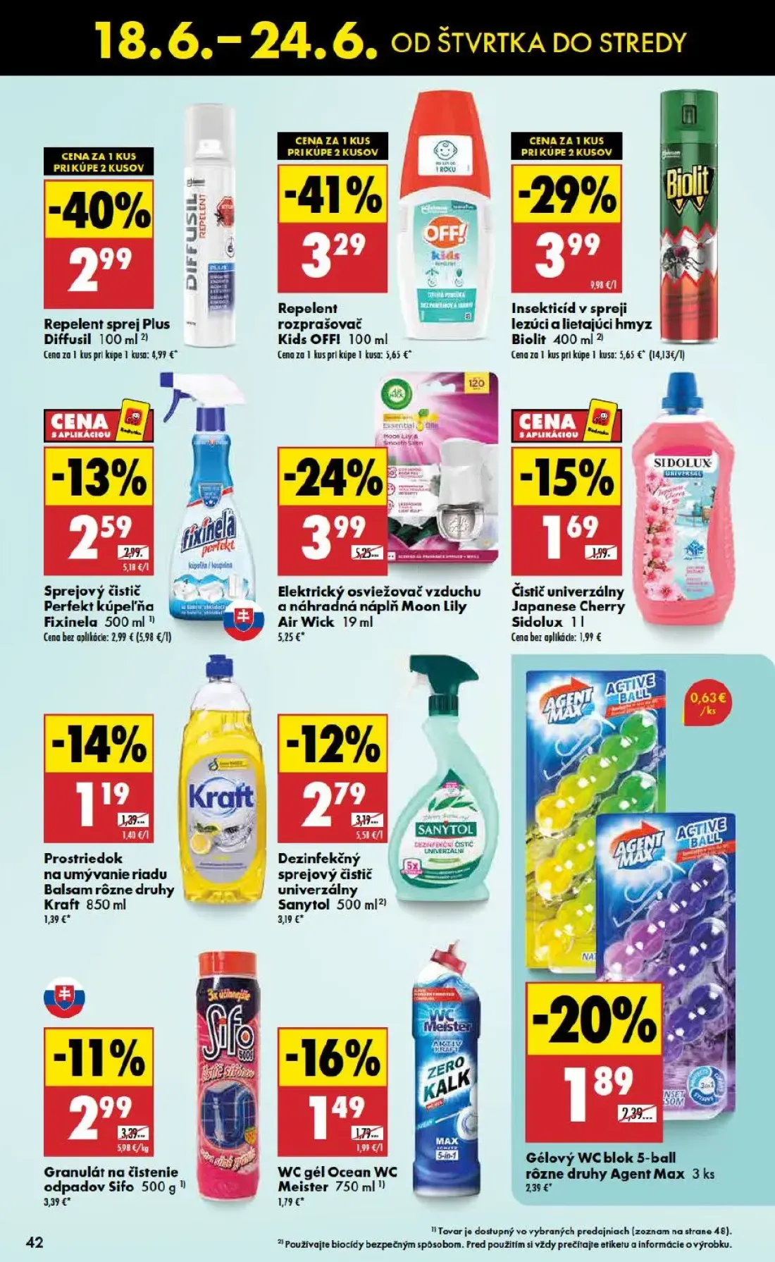Biedronka leták, strana 42 z 48 — Elektrický osviežovač vzduchu a náhradná náplň Moon Lily Air Wick, Gélový WC blok 5-ball r…