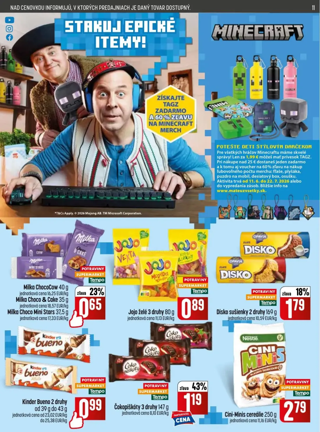 Coop Jednota leták, strana 11 z 32 — Milka ChocoCow, Milka Choco & Cake, Milka Choco Mini Stars