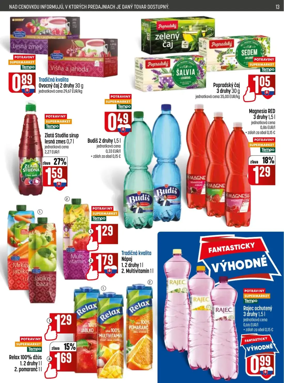 Coop Jednota leták, strana 13 z 32 — Budiš, Magnesia RED