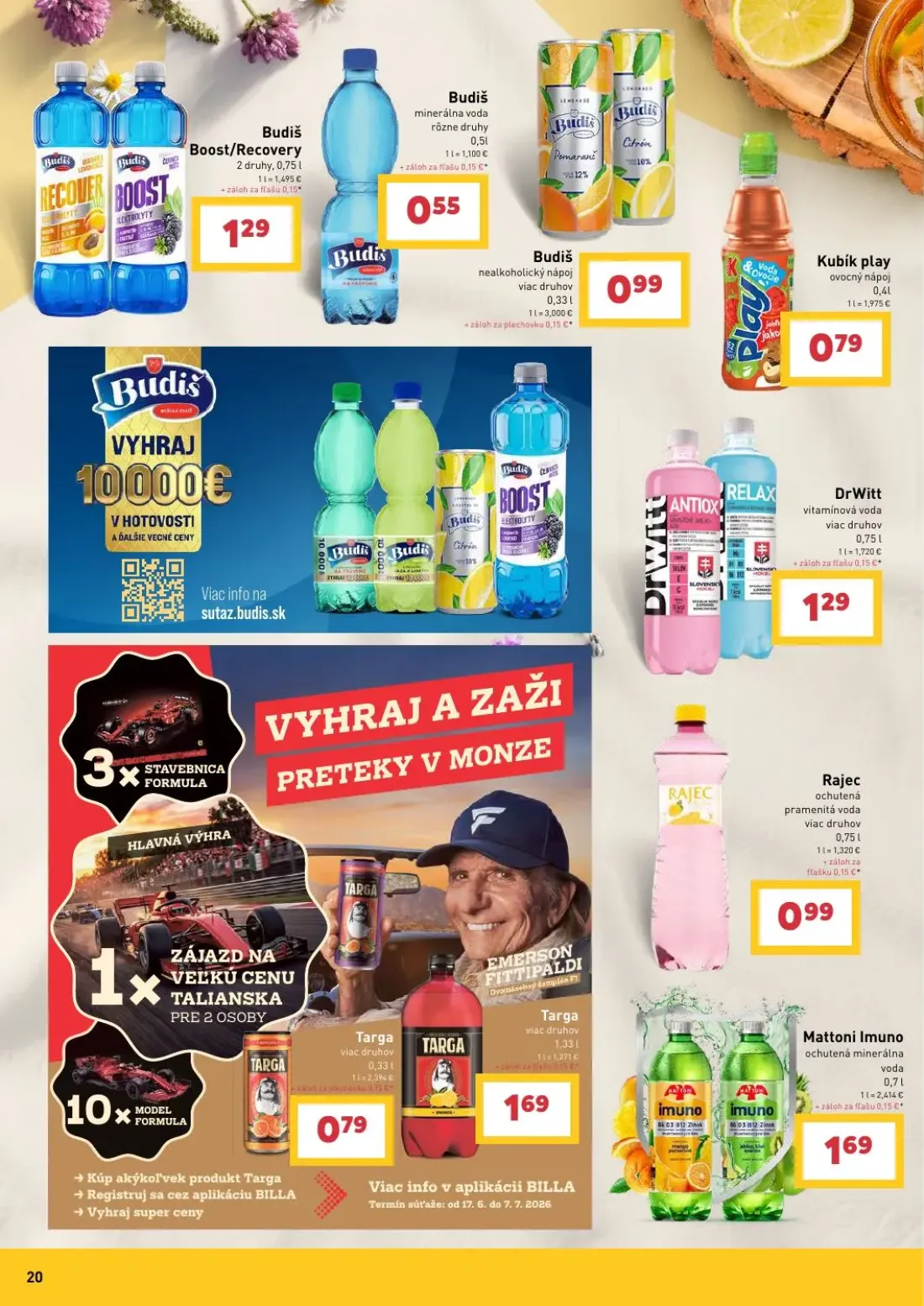 Billa leták, strana 20 z 30 — Budiš minerálna voda, Budiš nealkoholický nápoj