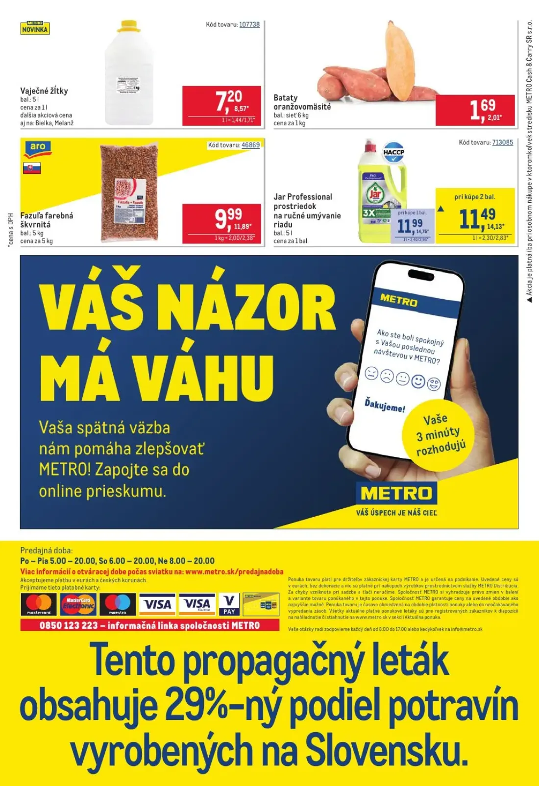 Metro leták, strana 32 z 32 — Fazuľa farebná škvrnitá, Vaječné žĺtky, Bataty oranžovomäsité
