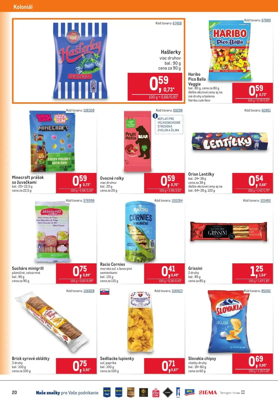 Metro leták, strana 20 z 40 — Hašlerky, Haribo Pico Balla Veggie, Minecraft prášok so žuvačkami