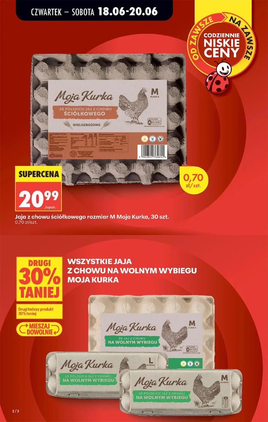 Biedronka gazetka, strona 4 z 87 — Jaja z chowu ściółkowego rozmiar M Moja Kurka