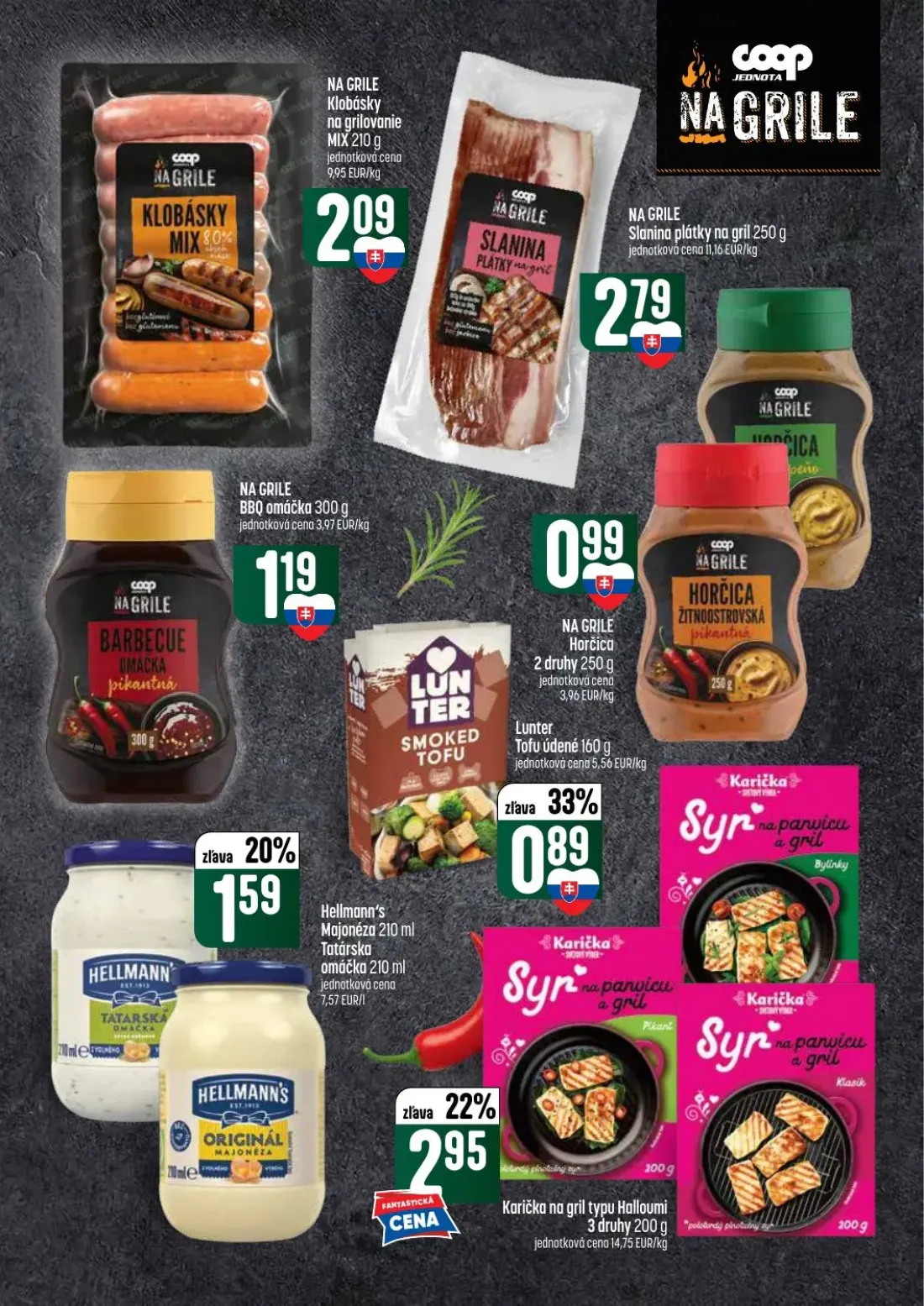 Coop Tempo leták, strana 13 z 64 — Klobásky na grilovanie MIX, Slanina plátky na gril, BBQ omáčka