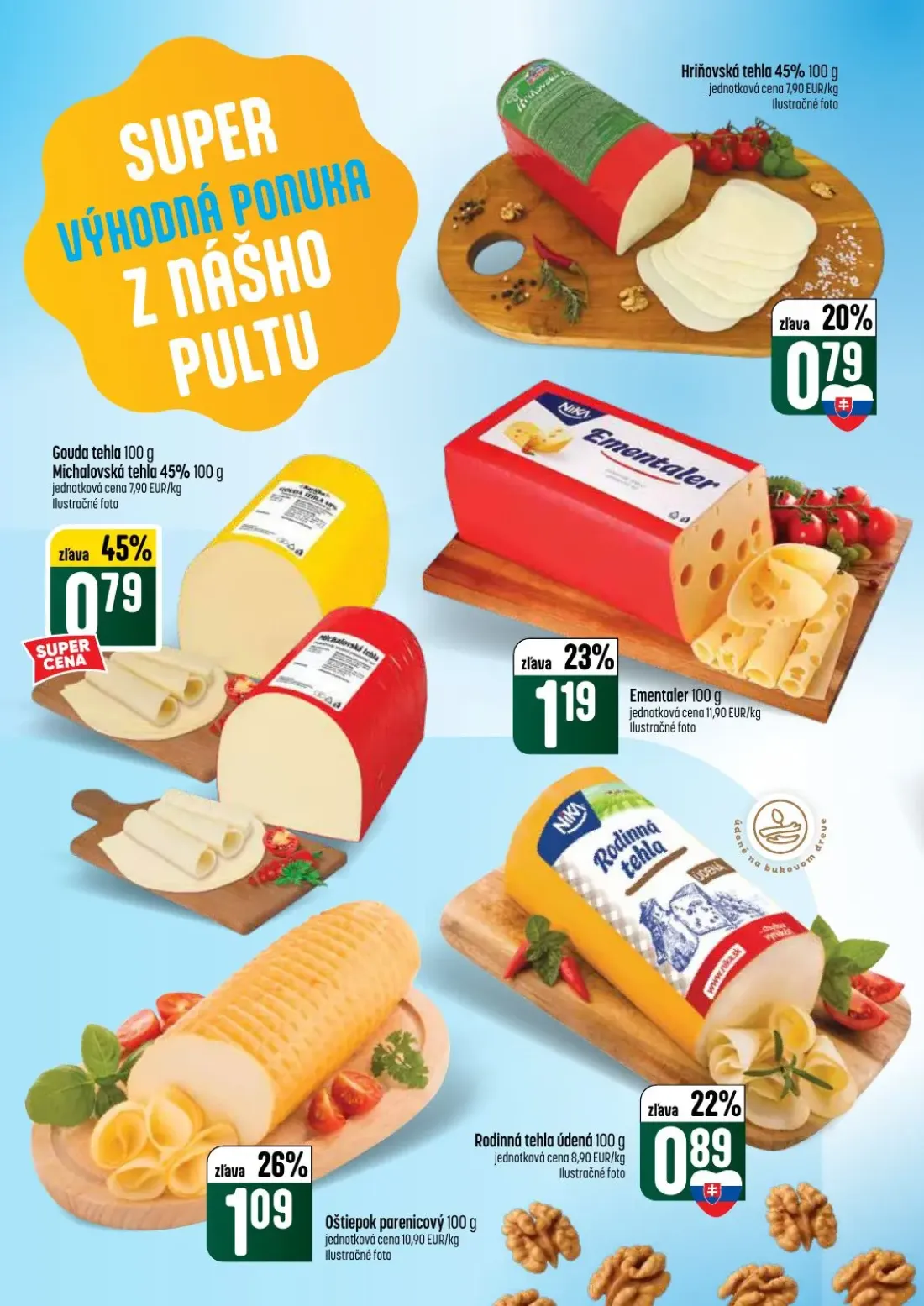 Coop Tempo leták, strana 22 z 64 — Hriňovská tehla 45%, Gouda tehla, Michalovská tehla 45%