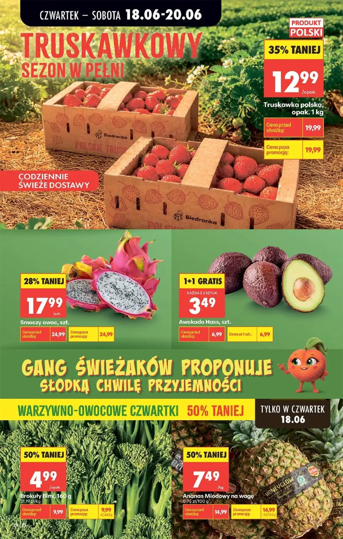Biedronka gazetka, strona 26 z 87 — Ananas Miodowy, Truskawka polska, Smoczy owoc