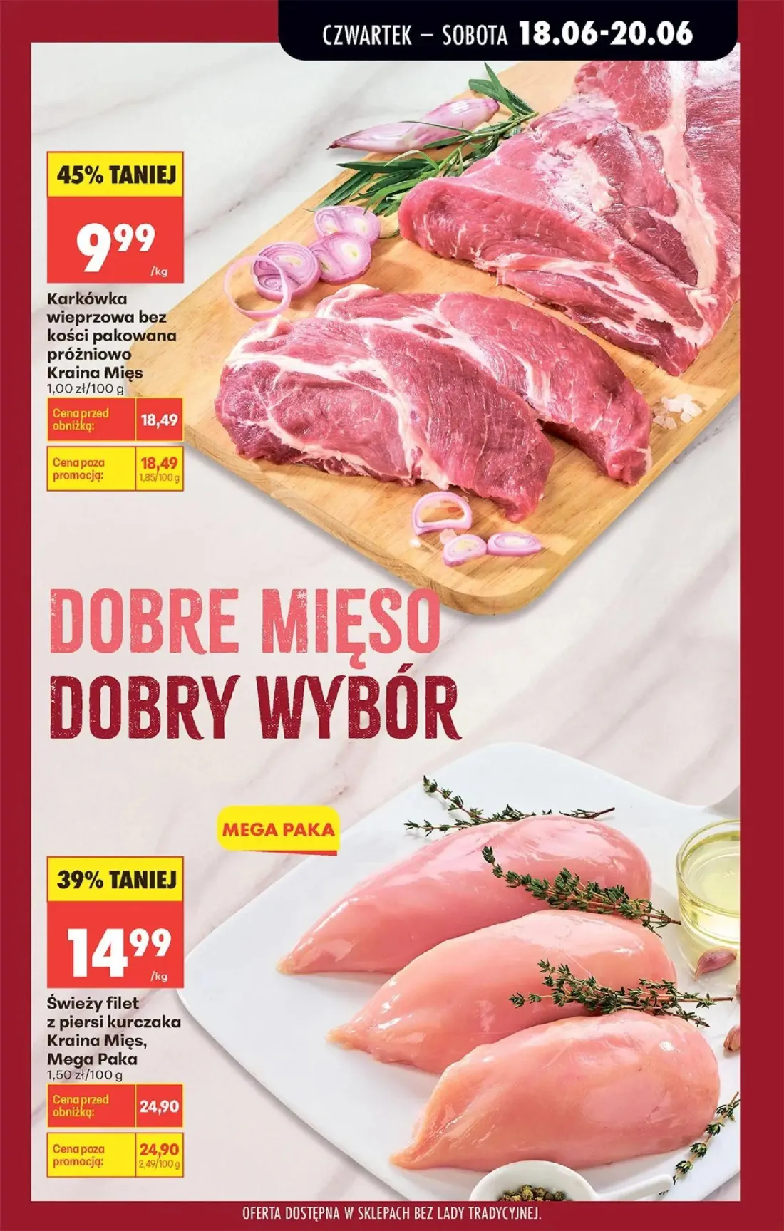 Biedronka gazetka, strona 31 z 87 — Świeży filet z piersi kurczaka Kraina Mięs, Mega Paka, Karkówka wieprzowa bez kości pako…