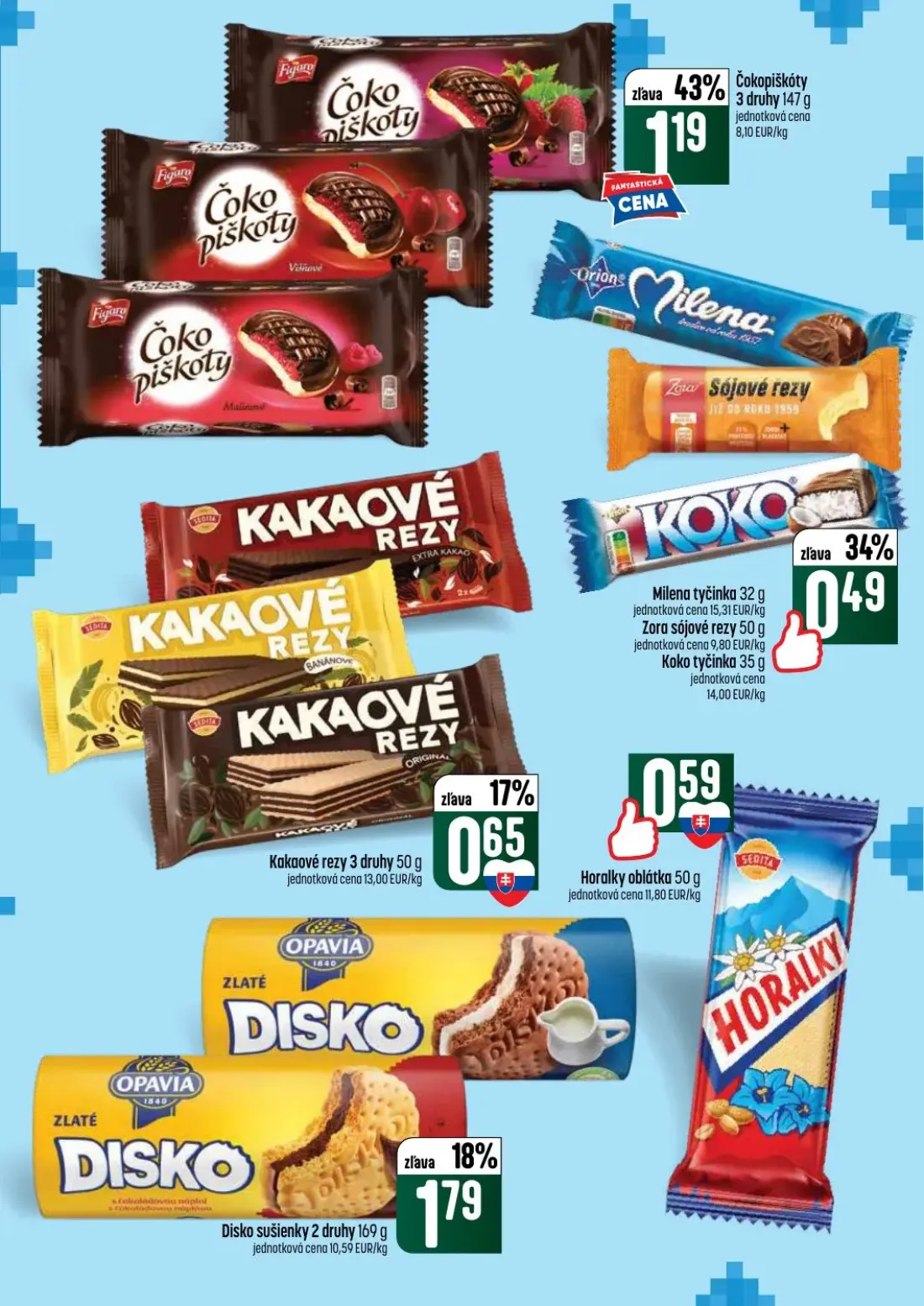 Coop Tempo leták, strana 39 z 64 — Čokopiškóty, Milena tyčinka, Zora sójové rezy