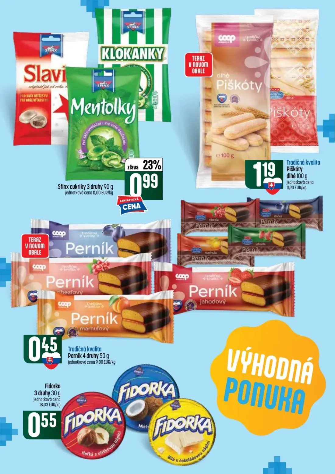 Coop Tempo leták, strana 40 z 64 — Sfinx cukríky, Piškóty, Perník