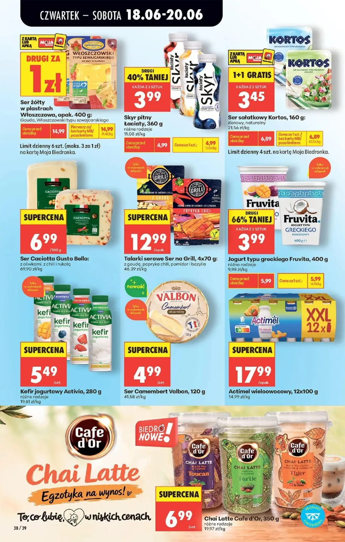 Biedronka gazetka, strona 48 z 87 — Ser sałatkowy Kortos, Jogurt typu greckiego Fruvita, Skyr pitny Łaciaty