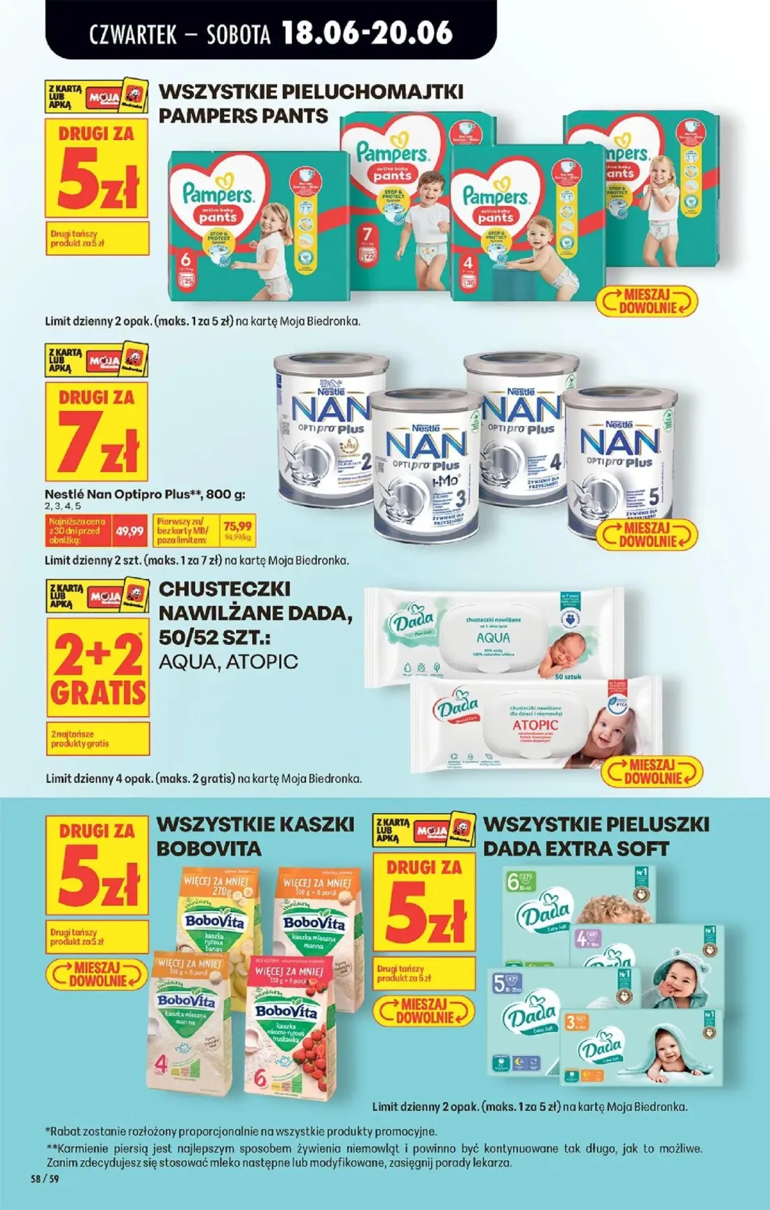 Biedronka gazetka, strona 76 z 87 — Pampers Pants, Nestlé Nan Optipro Plus**, WSZYSTKIE KASZKI BOBOVITA
