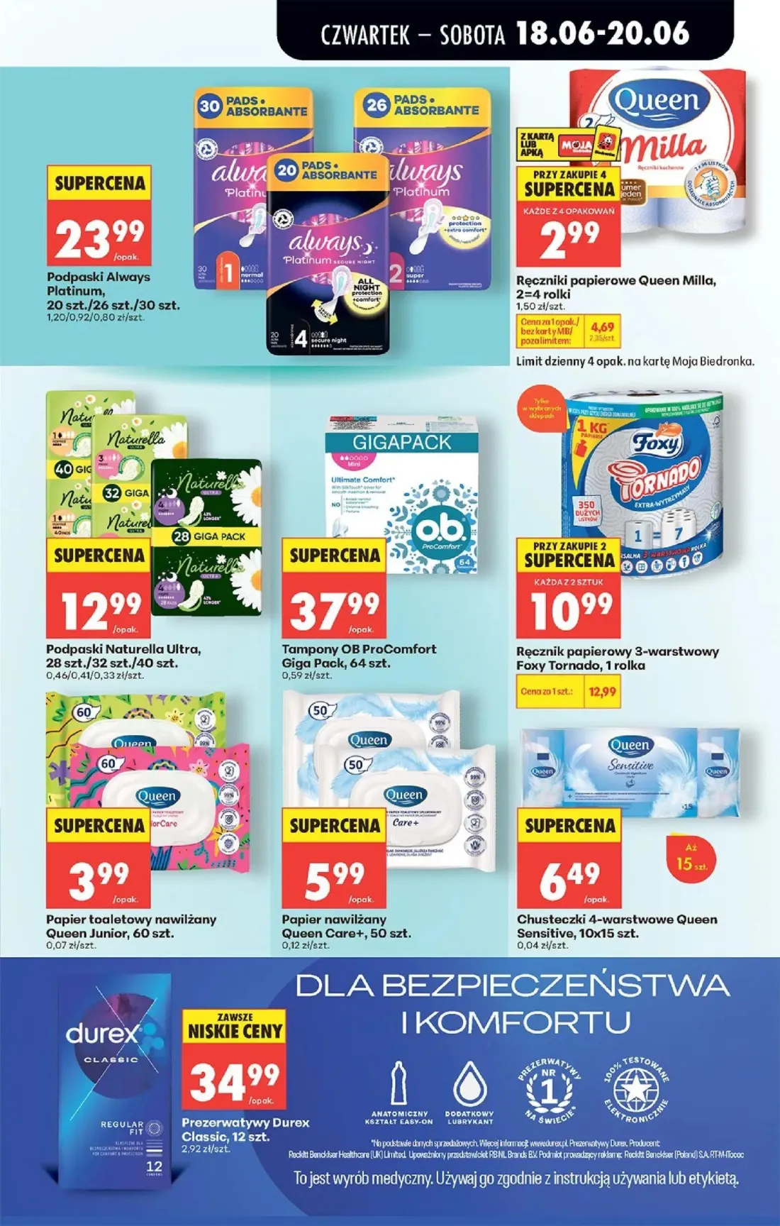 Biedronka gazetka, strona 77 z 87 — Ręcznik papierowy 3-warstwowy Foxy Tornado, Ręczniki papierowe Queen Milla, Podpaski Alw…