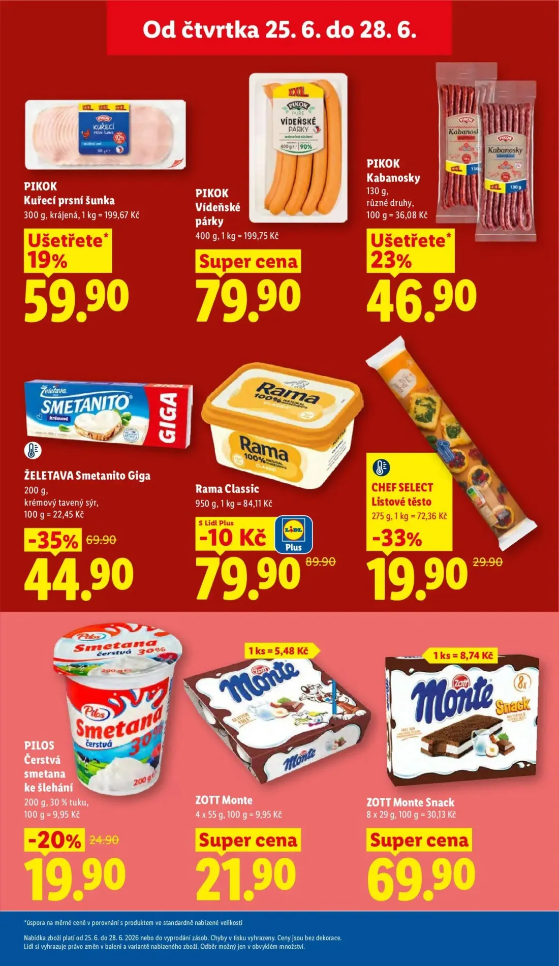 Lidl leták, strana 13 z 61 — PIKOK Kuřecí prsní šunka, PIKOK Vídeňské párky, PIKOK Kabanosky