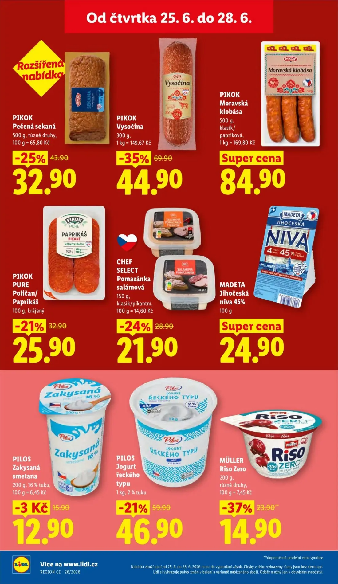 Lidl leták, strana 14 z 61 — PIKOK Vysočina, PILOS Jogurt řeckého typu, PIKOK Pečená sekaná