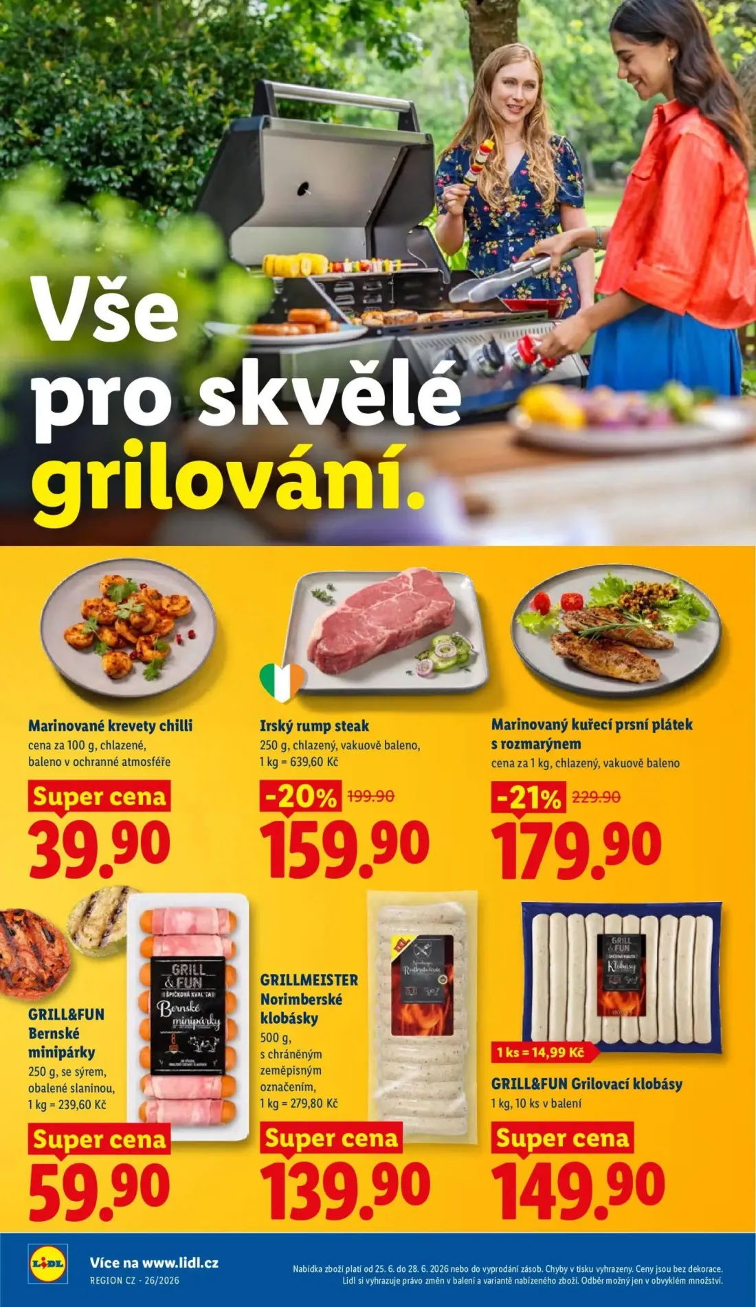 Lidl leták, strana 18 z 61 — Marinovaný kuřecí prsní plátek s rozmarýnem, Irský rump steak, Marinované krevety chilli