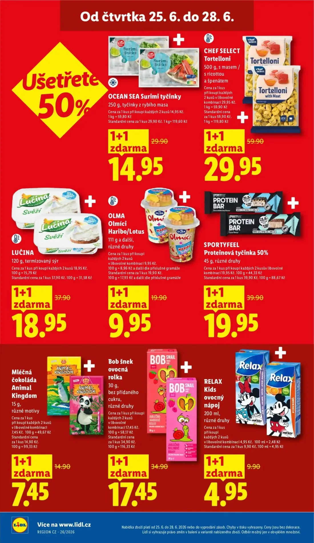 Lidl leták, strana 20 z 61 — LUČINA, Bob šnek ovocná rolka, OCEAN SEA Surimi tyčinky