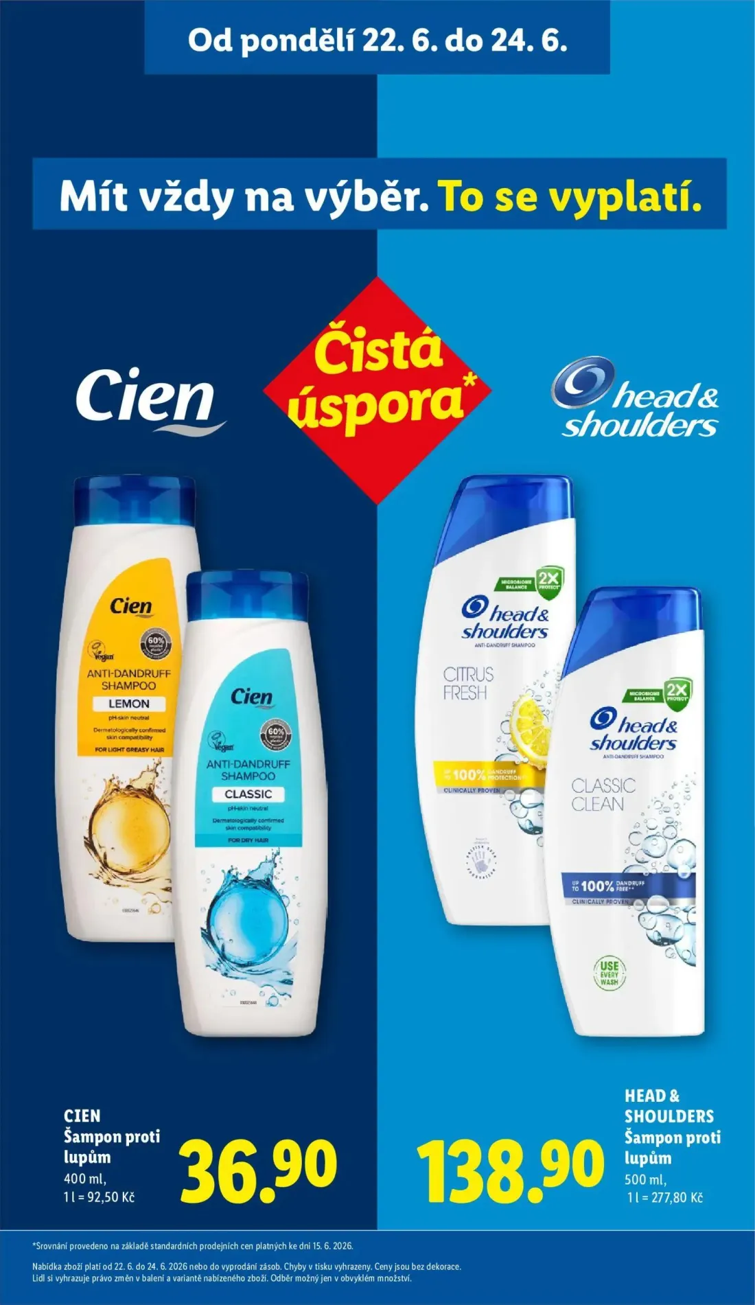 Lidl leták, strana 25 z 61 — CIEN Šampon proti lupům, HEAD & SHOULDERS Šampon proti lupům