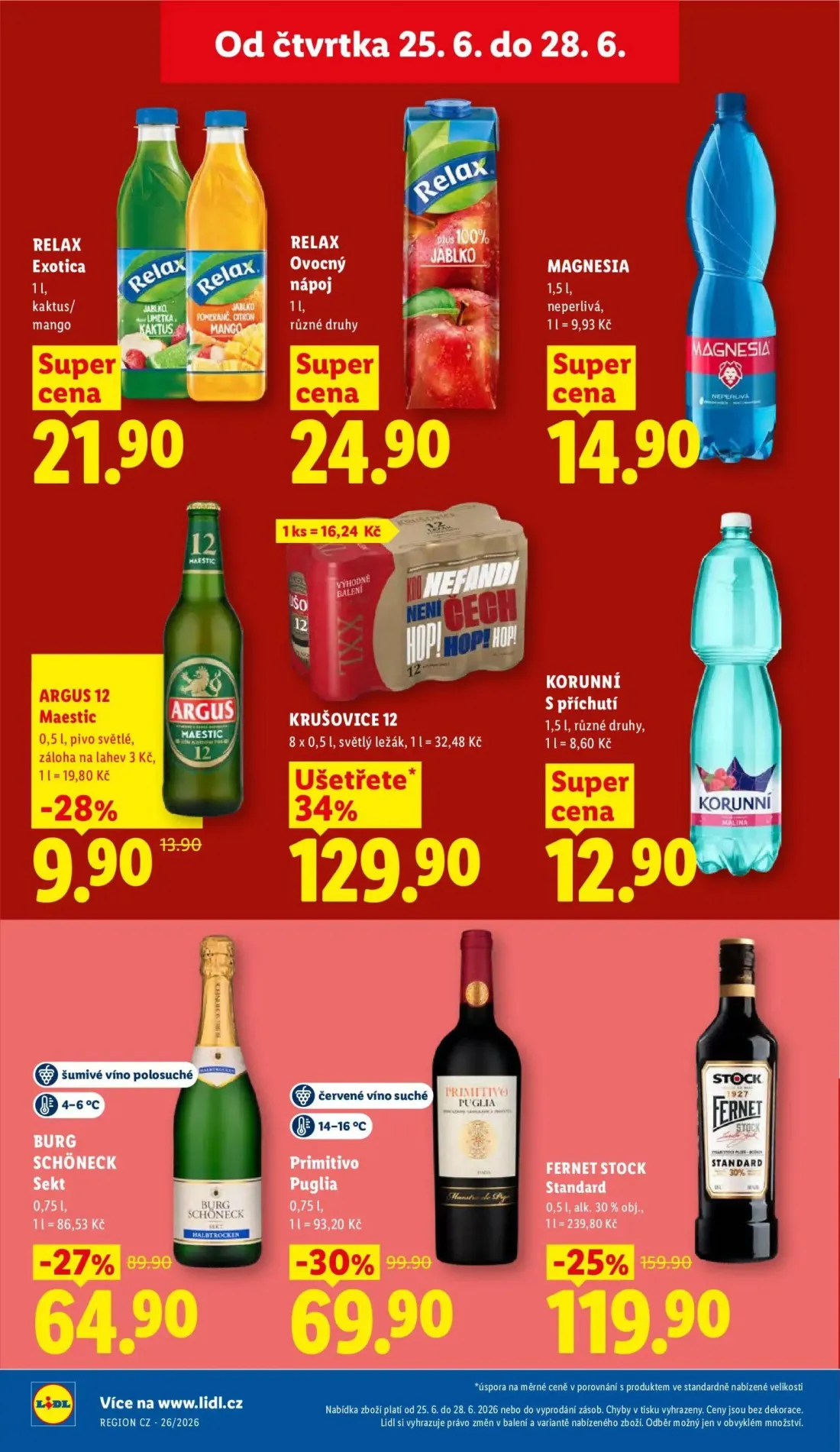 Lidl leták, strana 28 z 61 — FERNET STOCK Standard, Primitivo Puglia, BURG SCHÖNECK Sekt