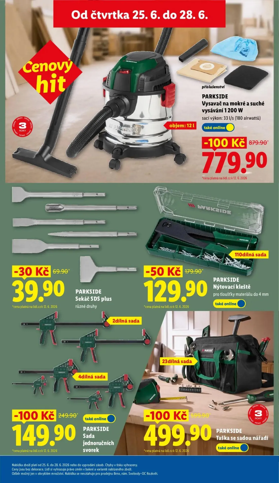 Lidl leták, strana 37 z 61 — PARKSIDE Vysavač na mokré a suché vysávání 1200 W, PARKSIDE Sada jednoručních svorek, PARKSIDE …