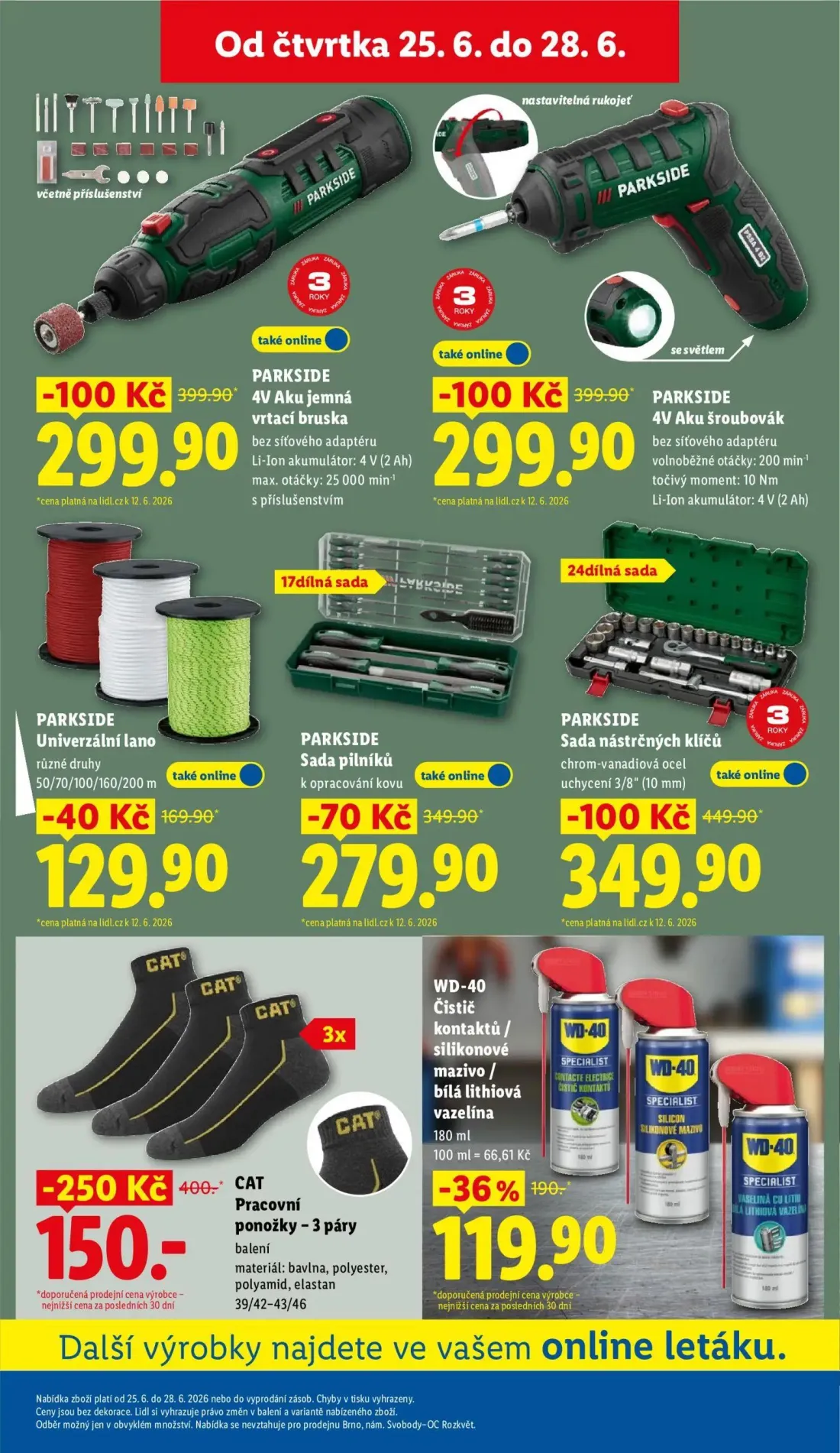 Lidl leták, strana 39 z 61 — CAT Pracovní ponožky - 3 páry, PARKSIDE 4V Aku jemná vrtací bruska, PARKSIDE 4V Aku šroubovák