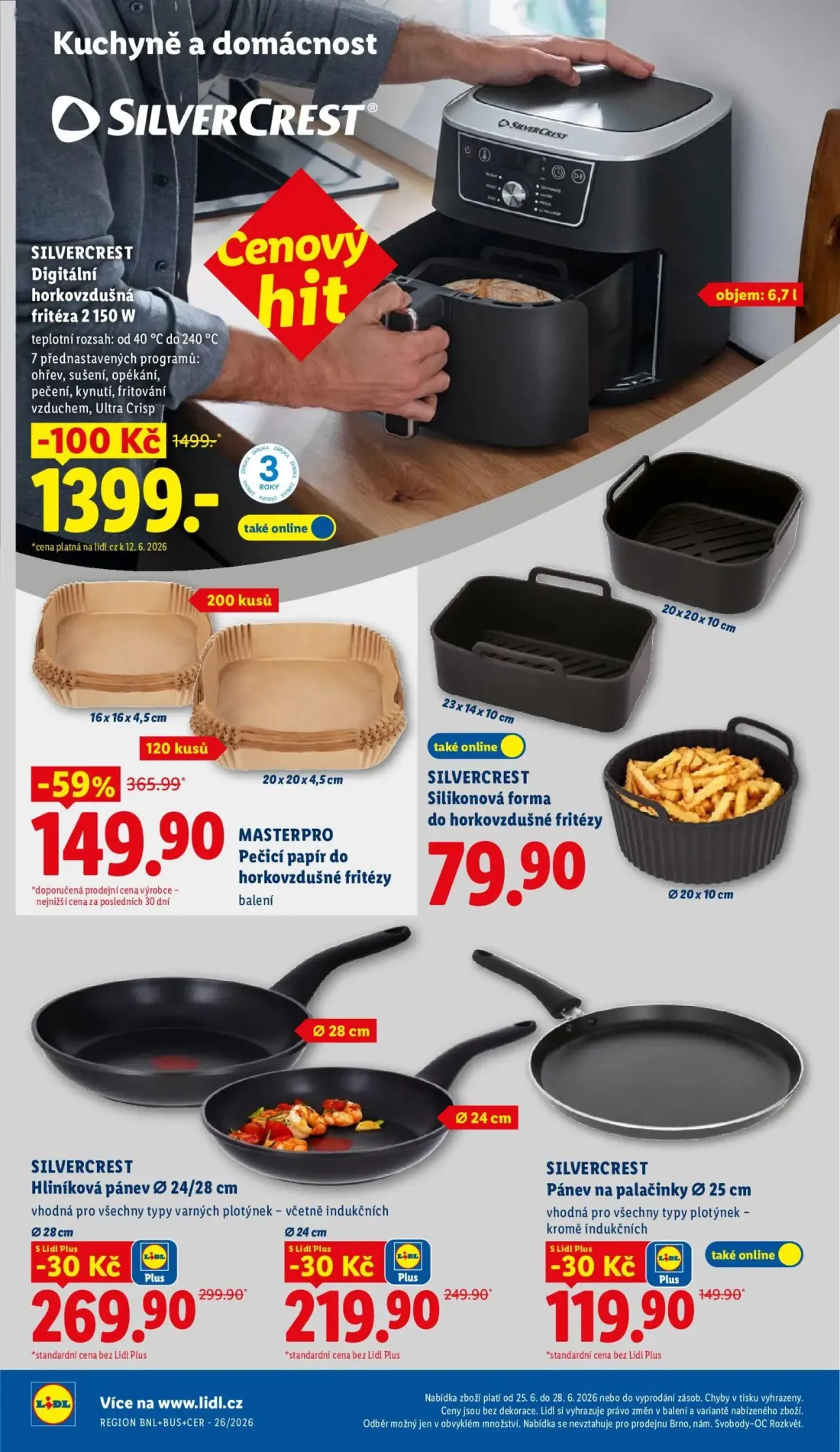 Lidl leták, strana 44 z 61 — MASTERPRO Pečicí papír do horkovzdušné fritézy balení, Digitální horkovzdušná fritéza, Hliníkov…