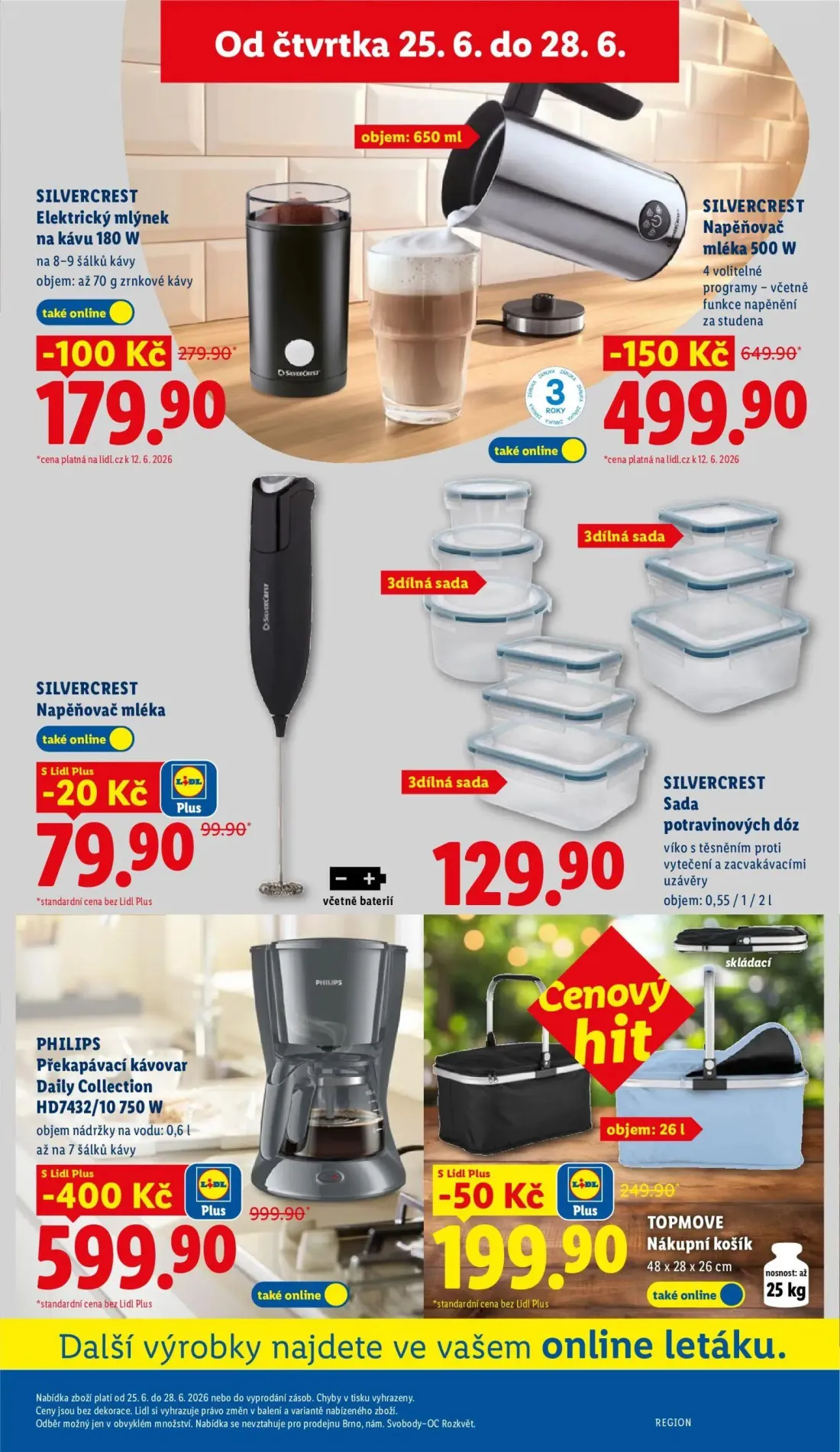 Lidl leták, strana 45 z 61 — PHILIPS Překapávací kávovar Daily Collection HD7432/10 750 W, SILVERCREST Napěňovač mléka 500 W…