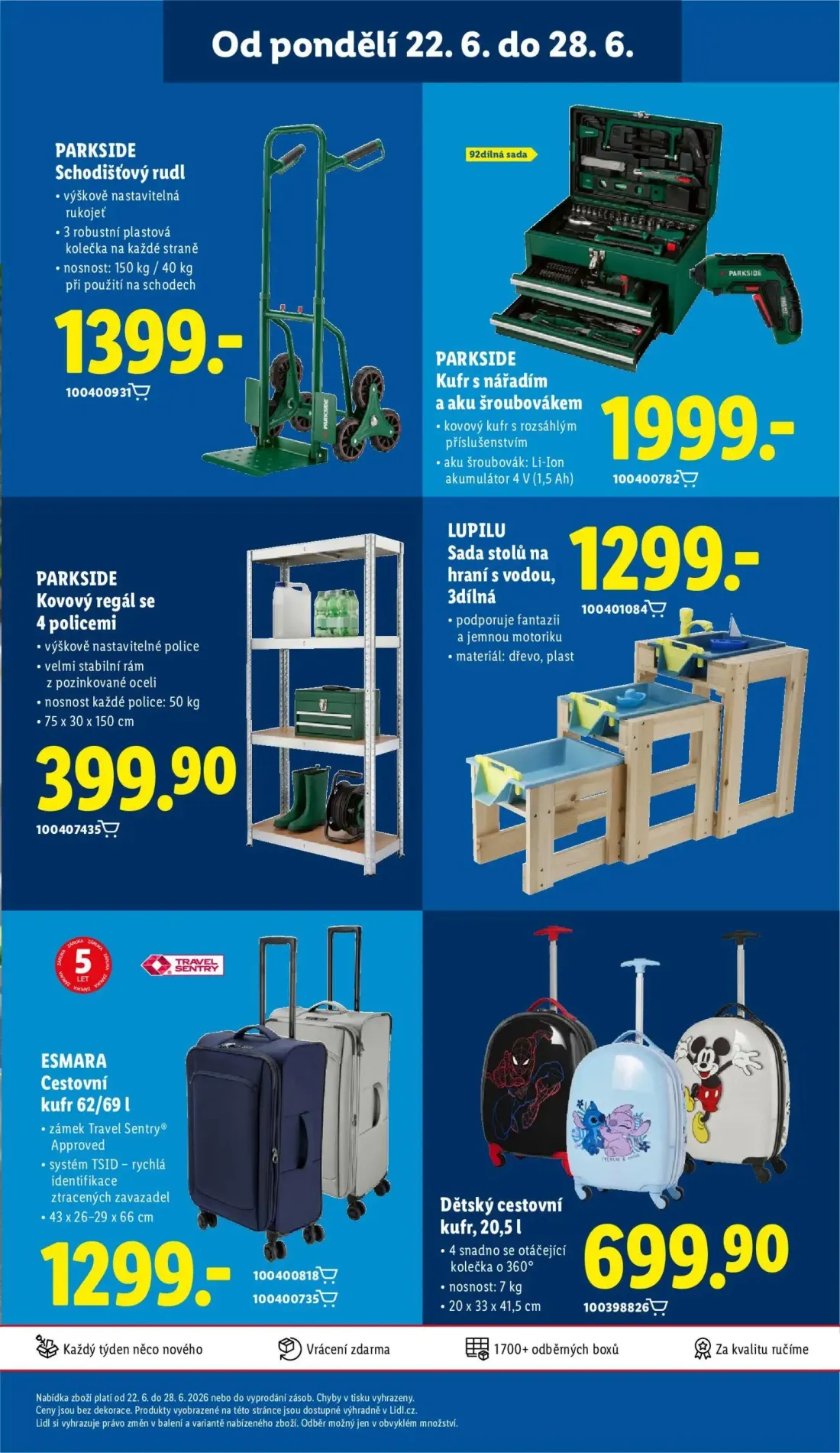 Lidl leták, strana 53 z 61 — PARKSIDE Schodišťový rudl, PARKSIDE Kufr s nářadím a aku šroubovákem, PARKSIDE Kovový regál se …