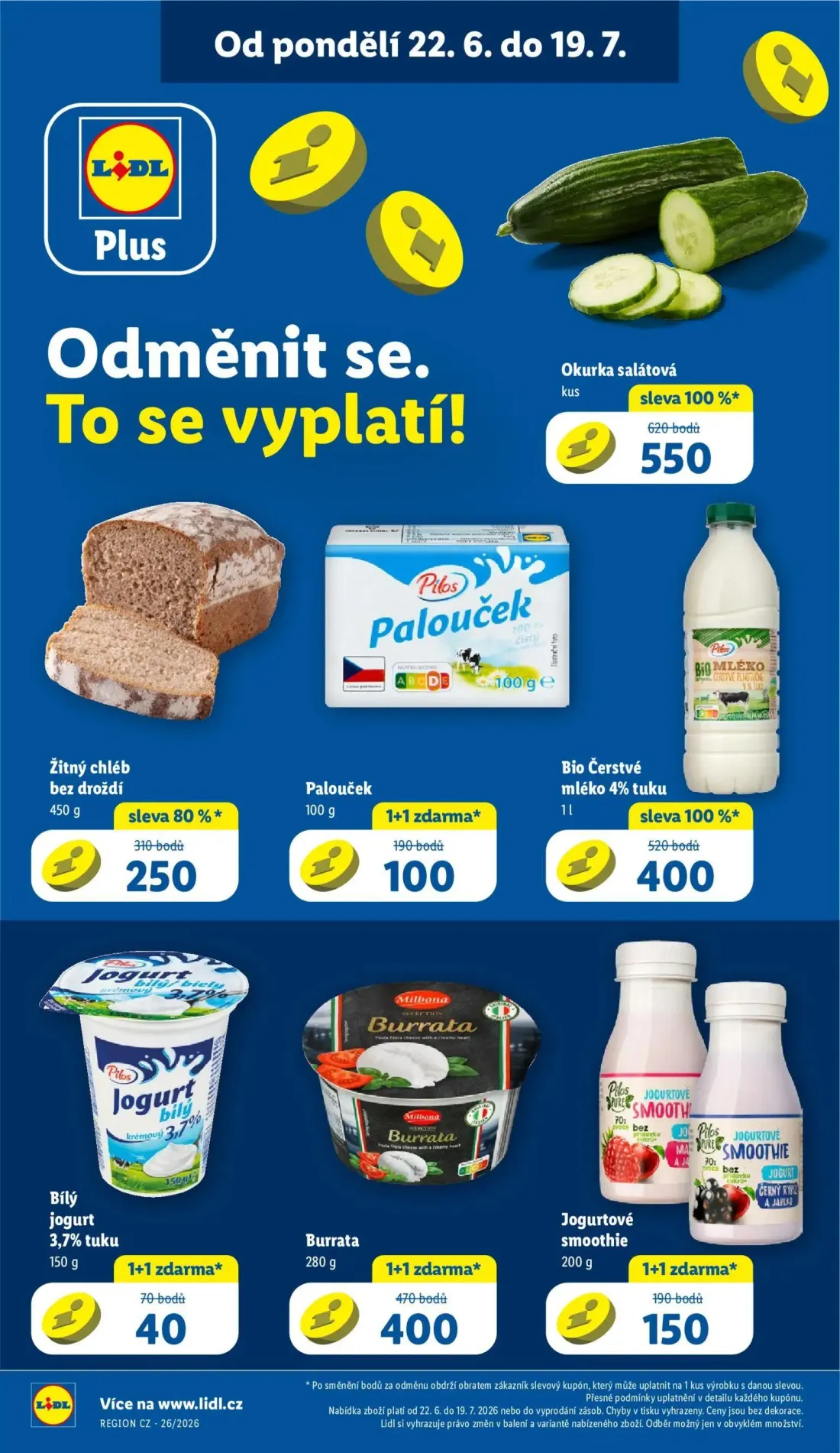Lidl leták, strana 56 z 61 — Bio Čerstvé mléko 4% tuku, Palouček, Burrata