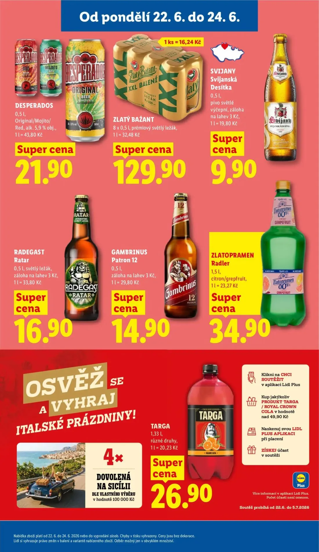 Lidl leták, strana 23 z 53 — DESPERADOS Original/Mojito/Red, ZLATÝ BAŽANT XXL BALENÍ, SVIJANY Svijanská Desítka