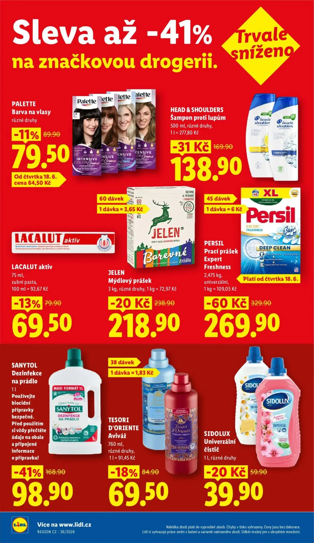 Lidl leták, strana 27 z 53 — SANYTOL Dezinfekce na prádlo, PERSIL Prací prášek Expert Freshness, HEAD & SHOULDERS Šampon pro…