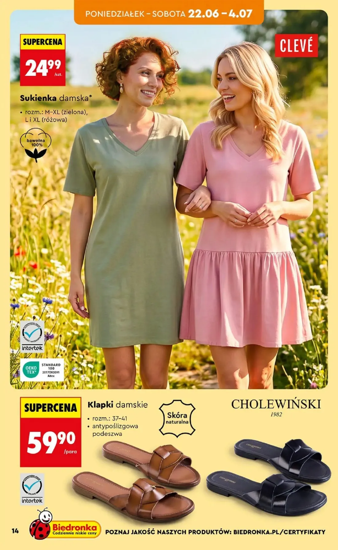 Biedronka gazetka, strona 16 z 46 — Sukienka damska, Klapki damskie