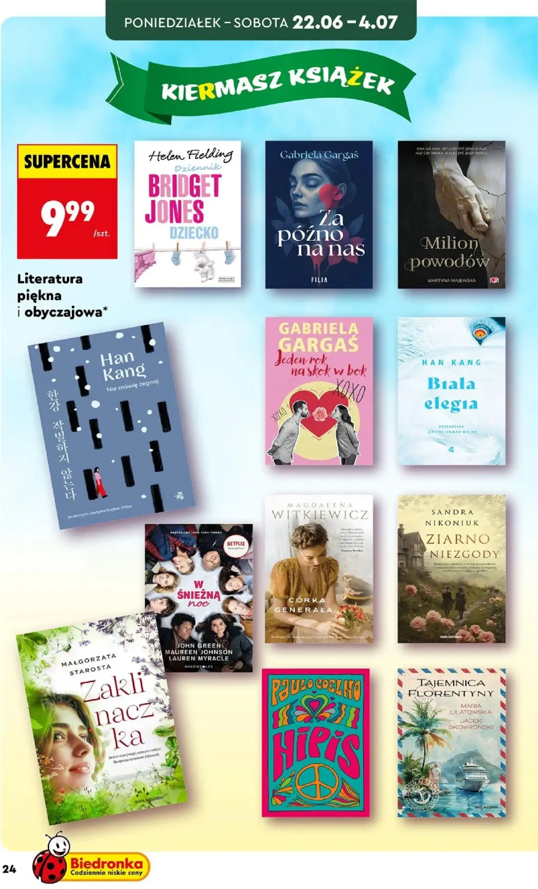 Biedronka gazetka, strona 26 z 46 — Helen Fielding Dziennik BRIDGET JONES DZIECKO, Gabriela Gargaś Za późno na nas, Milion p…