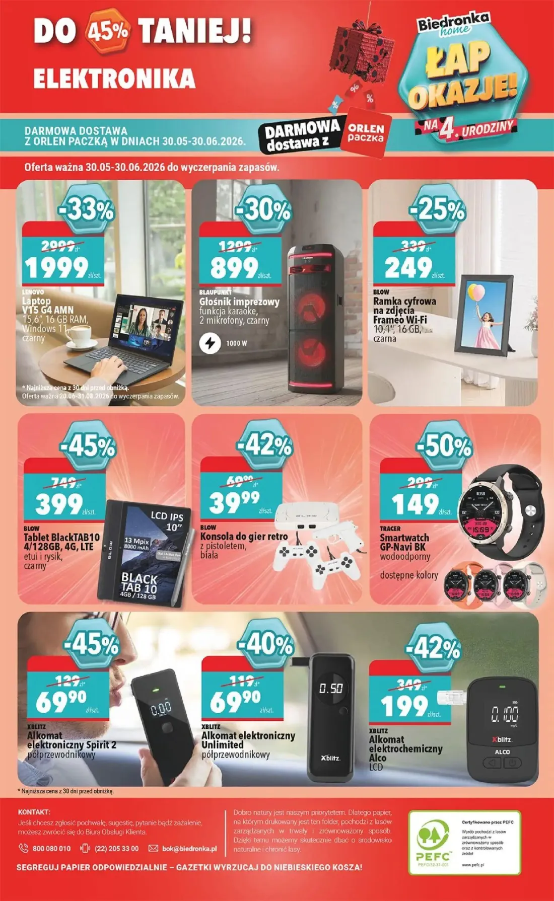 Biedronka gazetka, strona 46 z 46 — Laptop V15 G4 AMN, Głośnik imprezowy, Tablet BlackTAB10 4/128GB, 4G, LTE