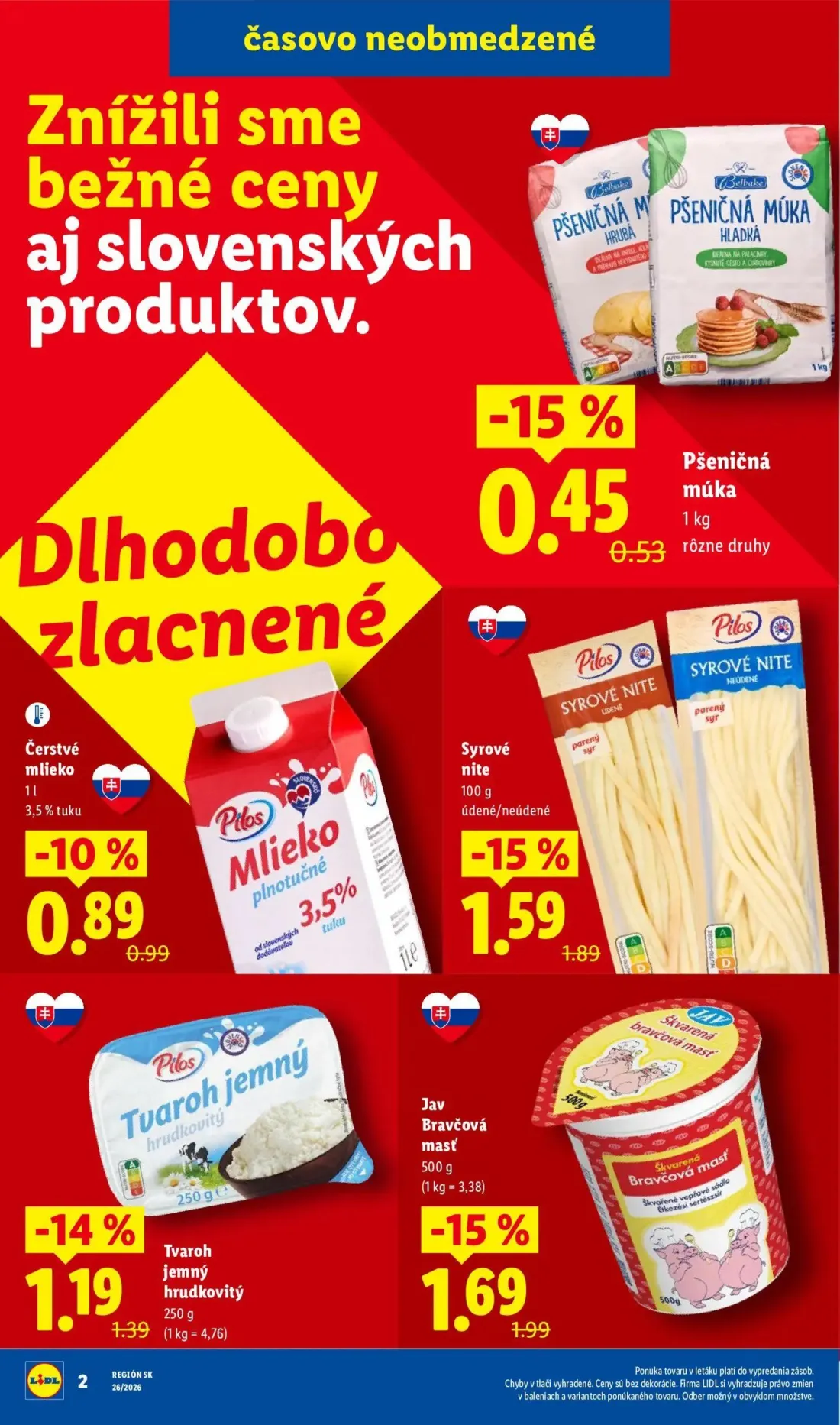 Lidl leták, strana 4 z 99 — Syrové nite, Jav Bravčová masť, Tvaroh jemný hrudkovitý