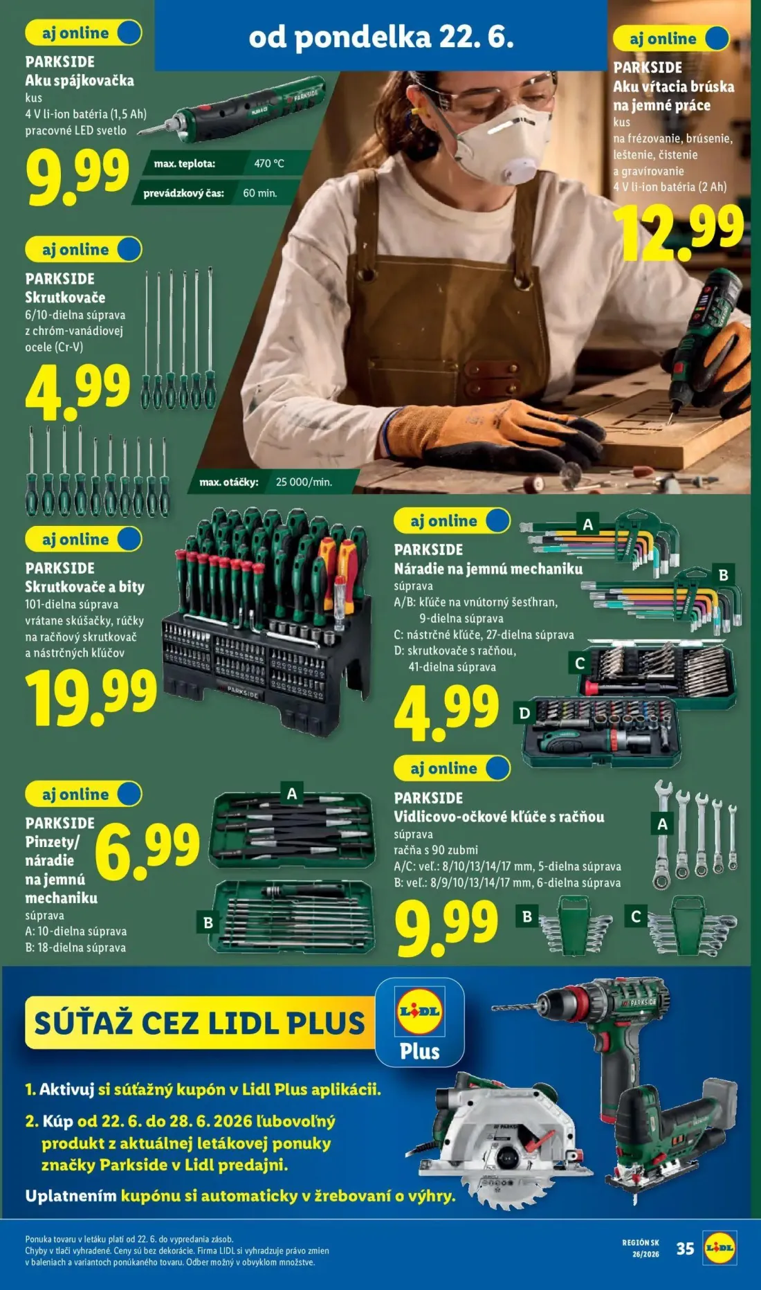 Lidl leták, strana 49 z 99 — PARKSIDE Aku spájkovačka, PARKSIDE Aku vŕtacia brúska na jemné práce, PARKSIDE Skrutkovače