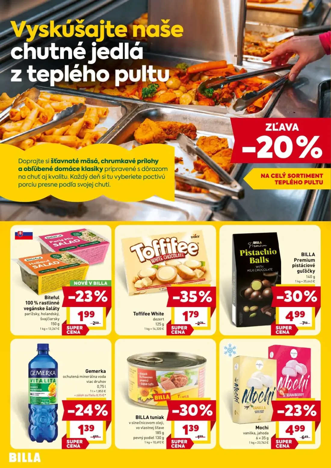 Billa leták, strana 2 z 4 — BILLA Premium pistáciové guľôčky, Mochi vanilka, jahoda, Toffifee White dezert