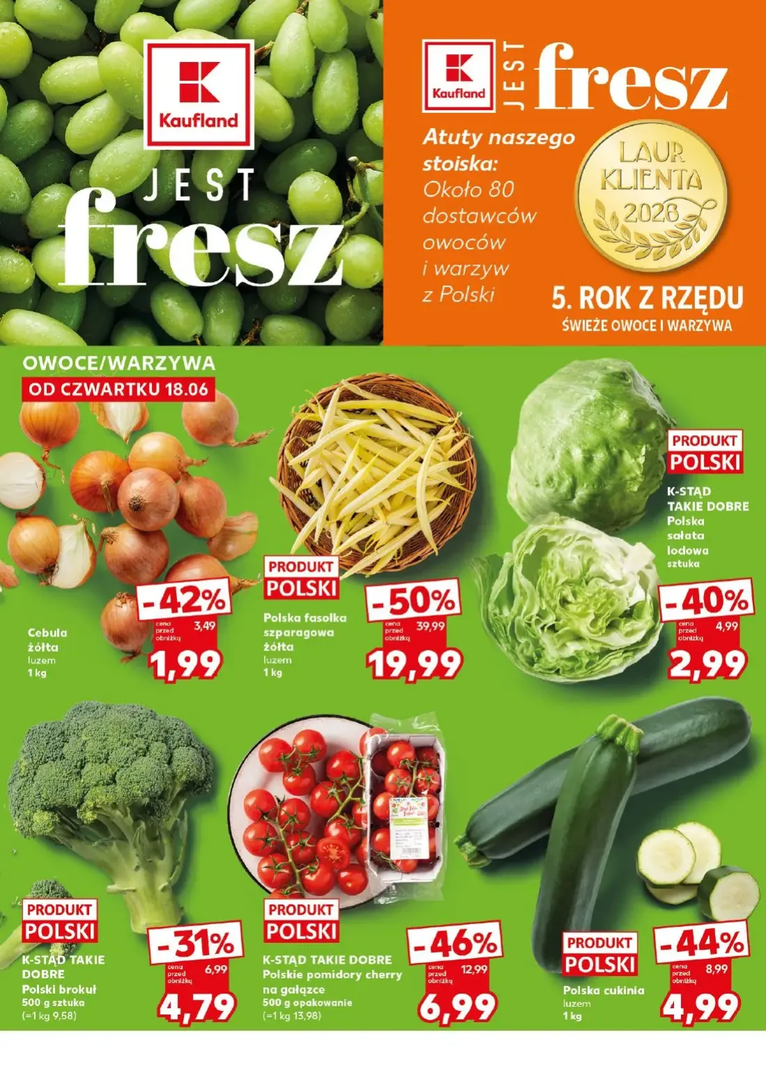 Kaufland gazetka, strona 4 z 32 — Polska fasolka szparagowa żółta, K-STĄD TAKIE DOBRE Polskie pomidory cherry na gałązce, Po…