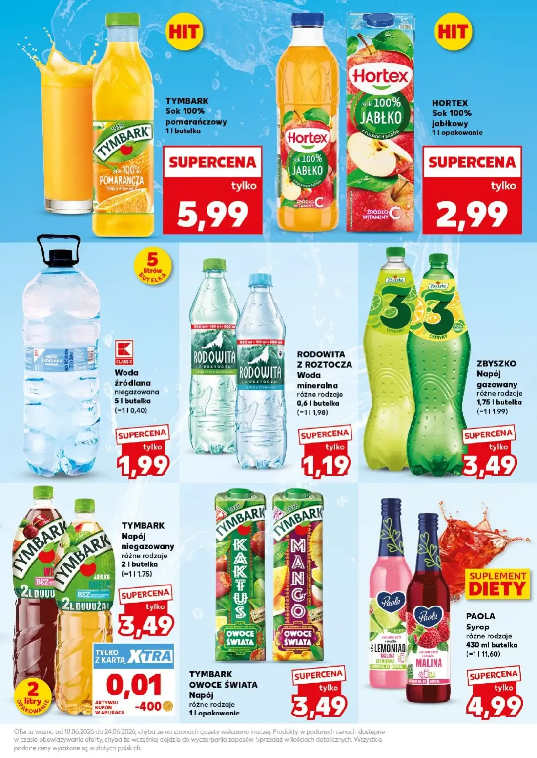 Kaufland gazetka, strona 25 z 32 — TYMBARK Sok pomarańczowy, HORTEX Sok jabłkowy, Woda źródlana niegazowana CLASSIC