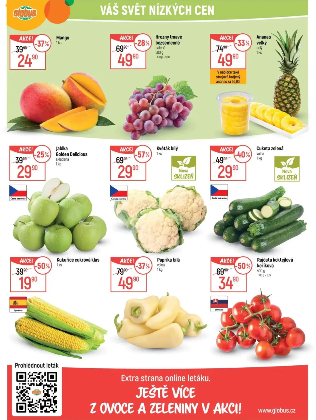 GLOBUS leták, strana 9 z 42 — Květák bílý, Rajčata koktejlová keříková, Paprika bílá