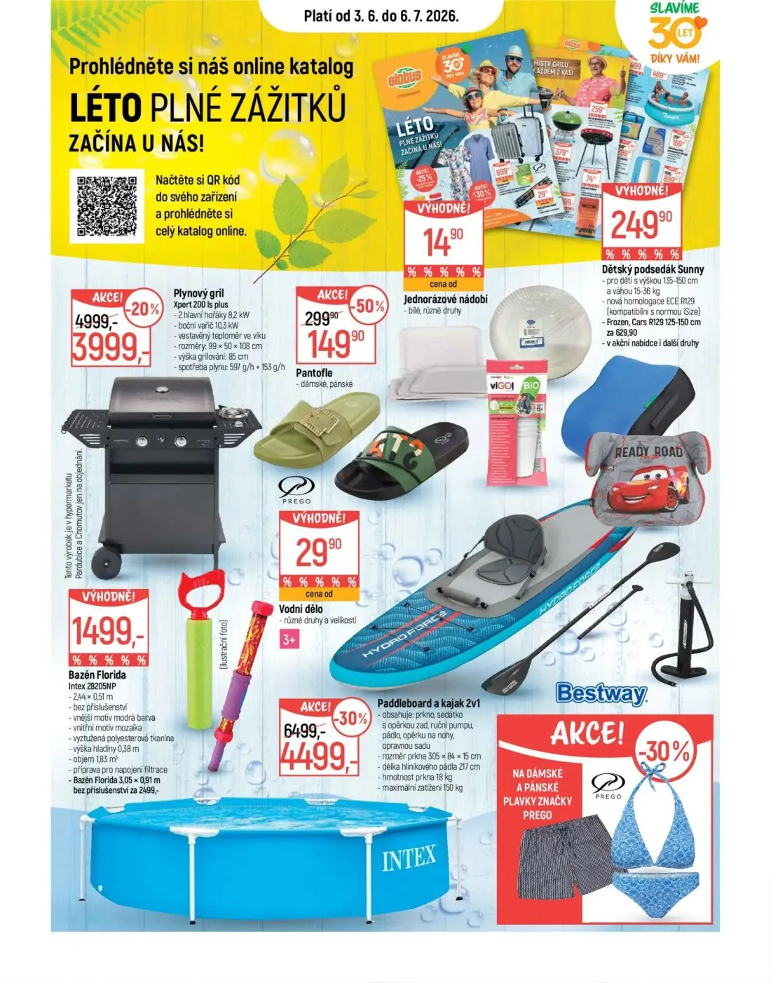 GLOBUS leták, strana 11 z 42 — Paddleboard a kajak 2v1, Plynový gril Xpert 200 Is plus, Jednorázové nádobí