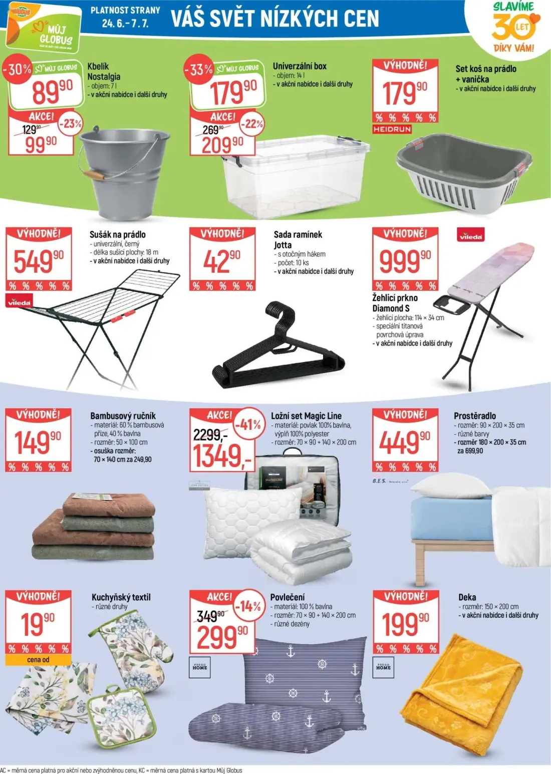 GLOBUS leták, strana 29 z 42 — Ložní set Magic Line, Prostěradlo, Univerzální box