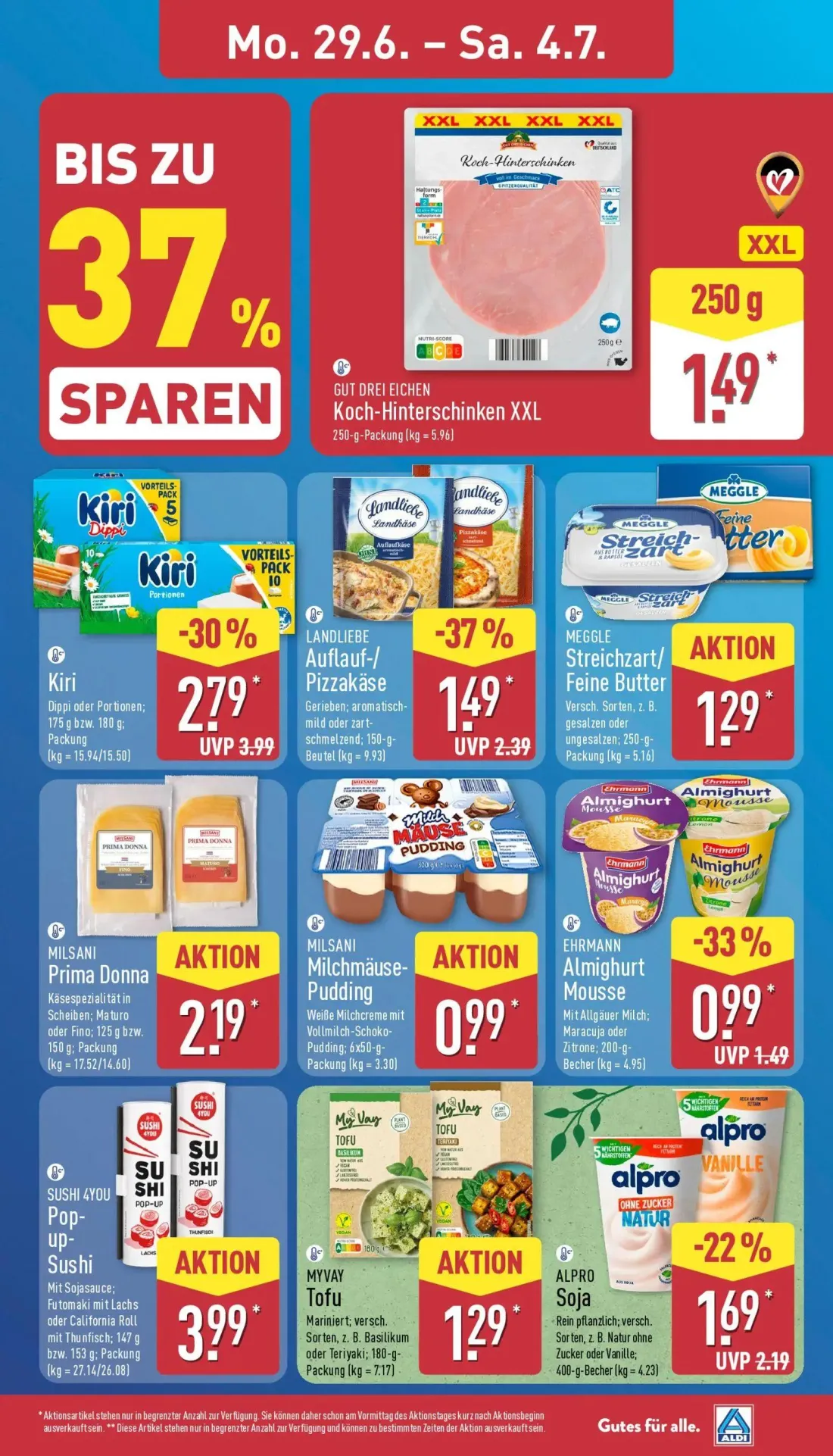 Aldi Nord Prospekt, Seite 5 von 45 — Kiri, LANDLIEBE Auflauf-/ Pizzakäse, EHRMANN Almighurt Mousse