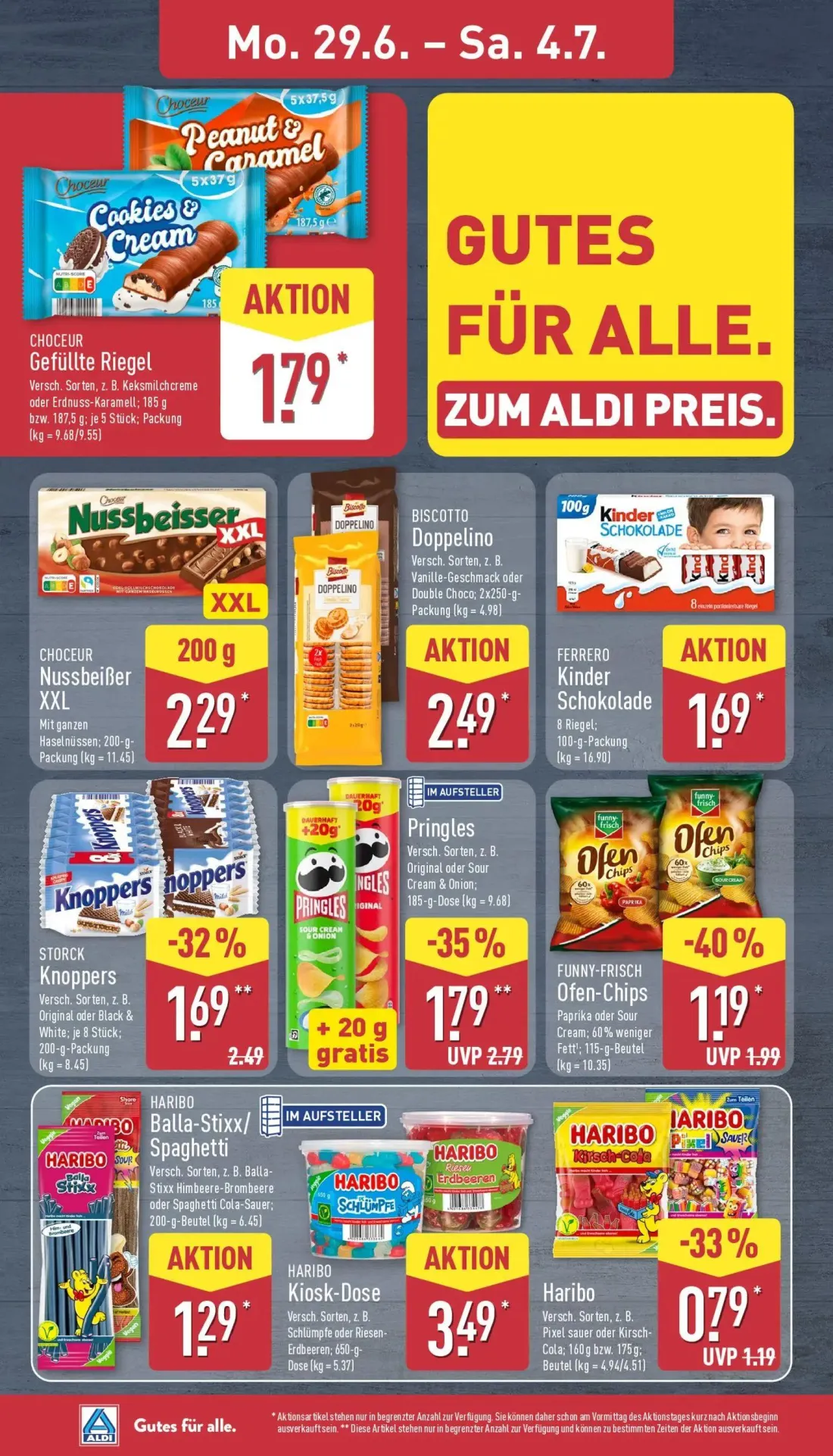 Aldi Nord Prospekt, Seite 8 von 45 — Pringles, STORCK Knoppers, FUNNY-FRISCH Ofen-Chips